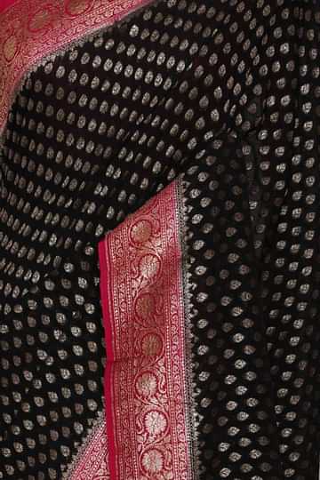 Khaddi Georgette Banarasi Saree - Antique Zari - The Crafts Clothing