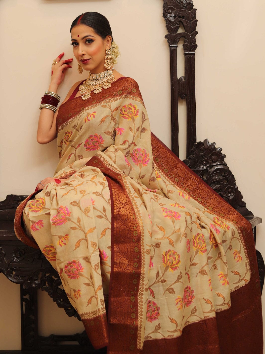 Pure Khaddi Chiffon Banarasi Saree