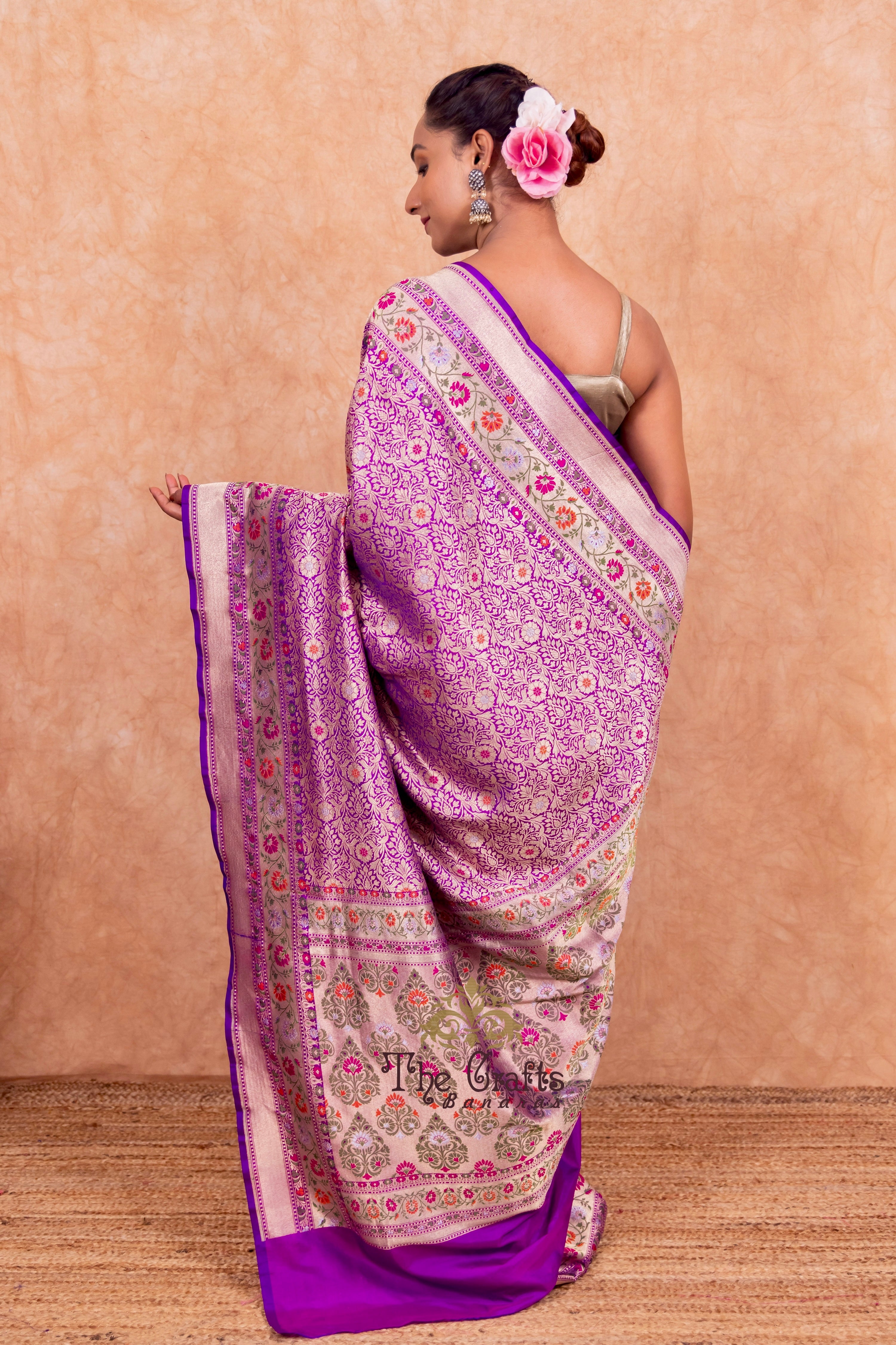 Pure Katan Silk Handloom Banarasi Saree - Tanchui Brocade Meena