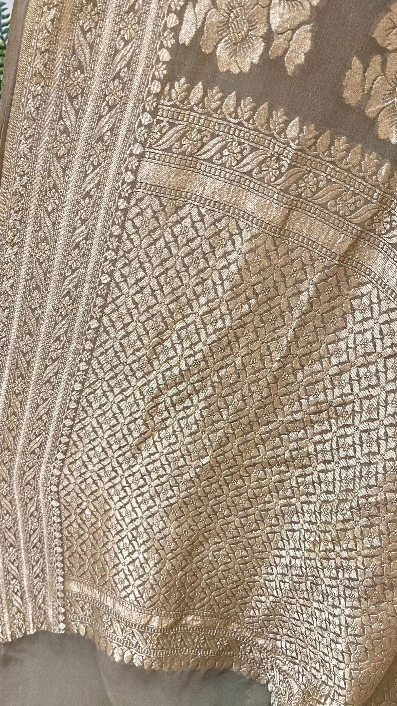 Khaddi Georgette Banarasi Saree - Water Zari