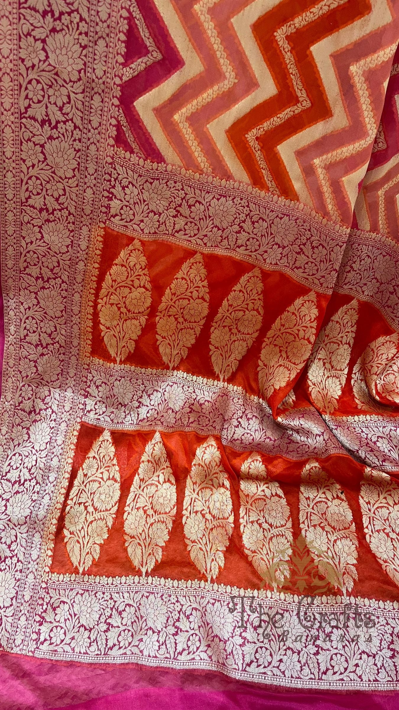 Pure Khaddi Chiffon Banarasi Saree