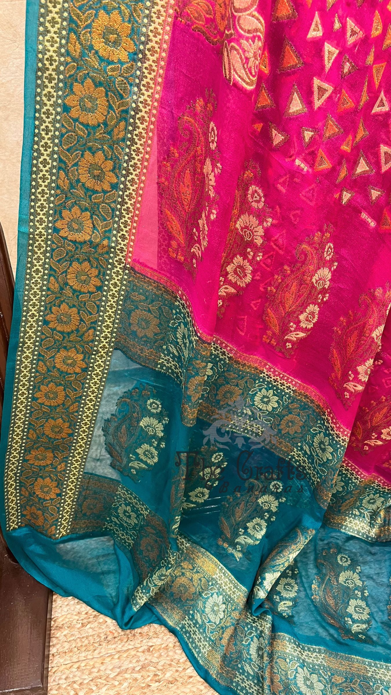 Pure Khaddi Chiffon Banarasi Saree