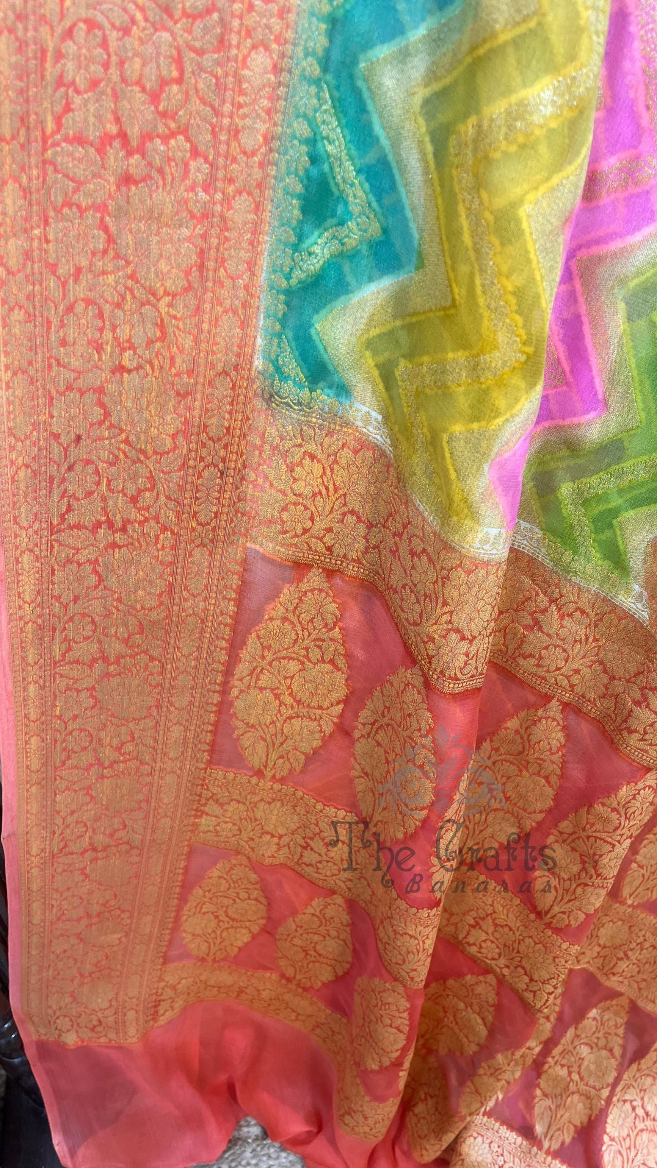 Pure Khaddi Chiffon Banarasi Saree