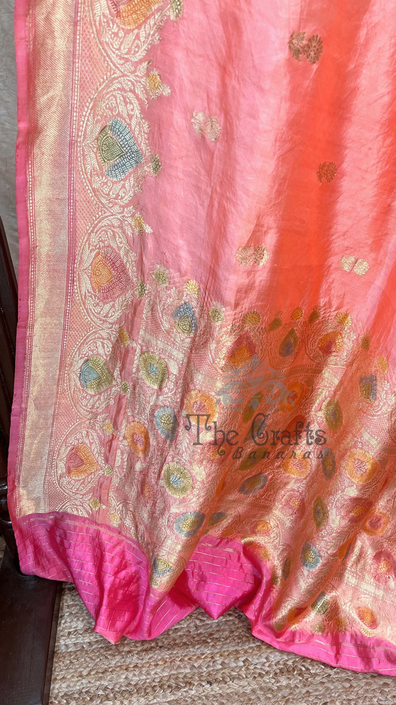 Pure  Mango Silk Handloom Banarasi Saree