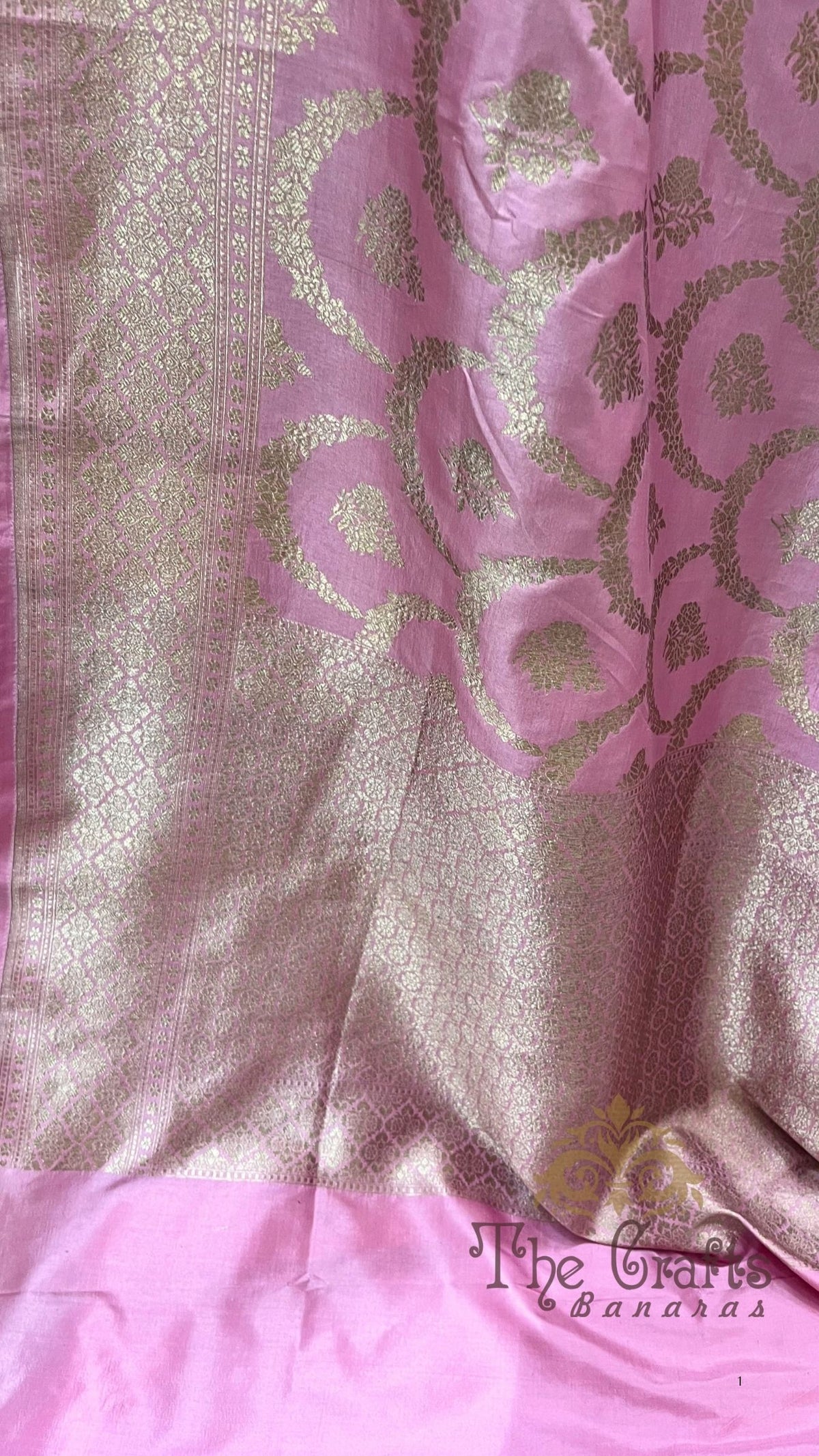 Pure Katan Silk Handloom Banarasi Saree - Jaal work