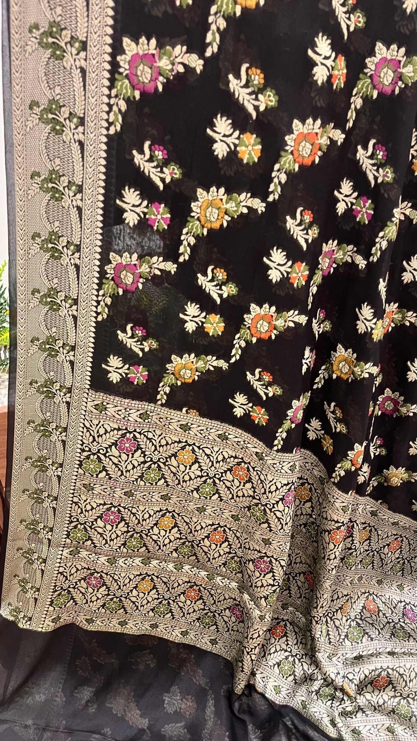Pure Khaddi Chiffon Banarasi Saree