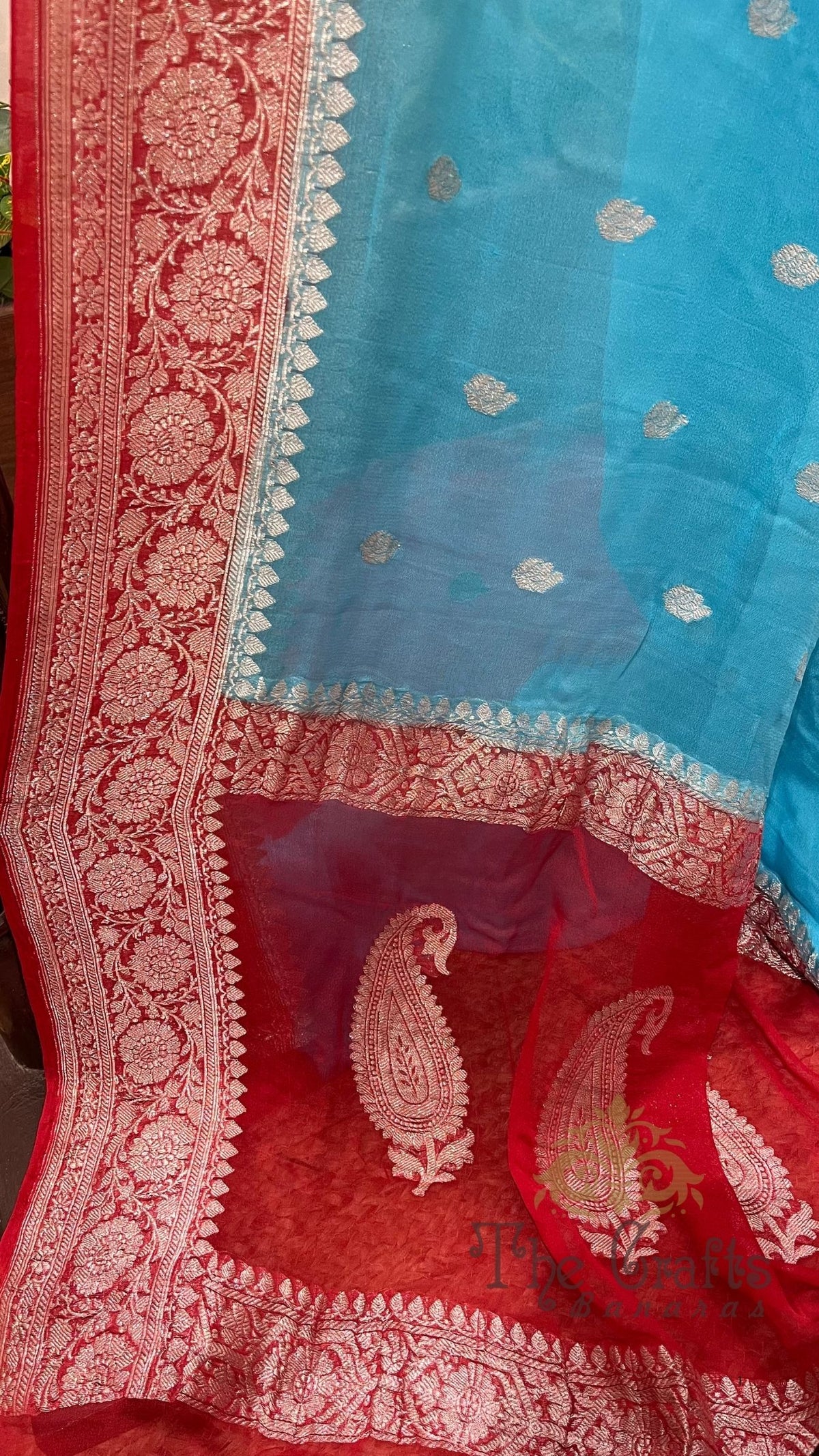 Pure Georgette Handloom Banarasi Saree