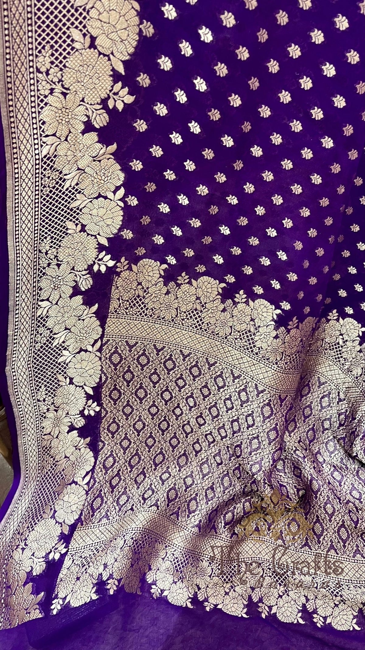 Khaddi Georgette Handloom Banarasi Saree