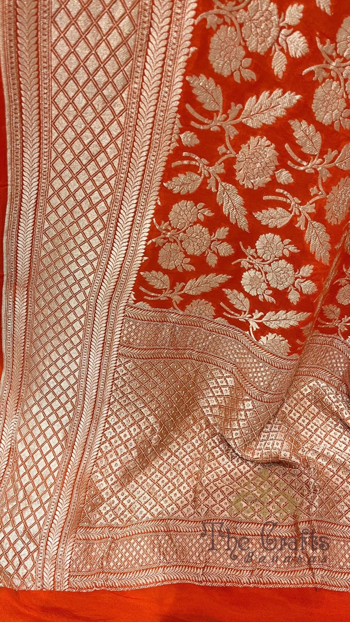 Khaddi Georgette Handloom Banarasi Saree