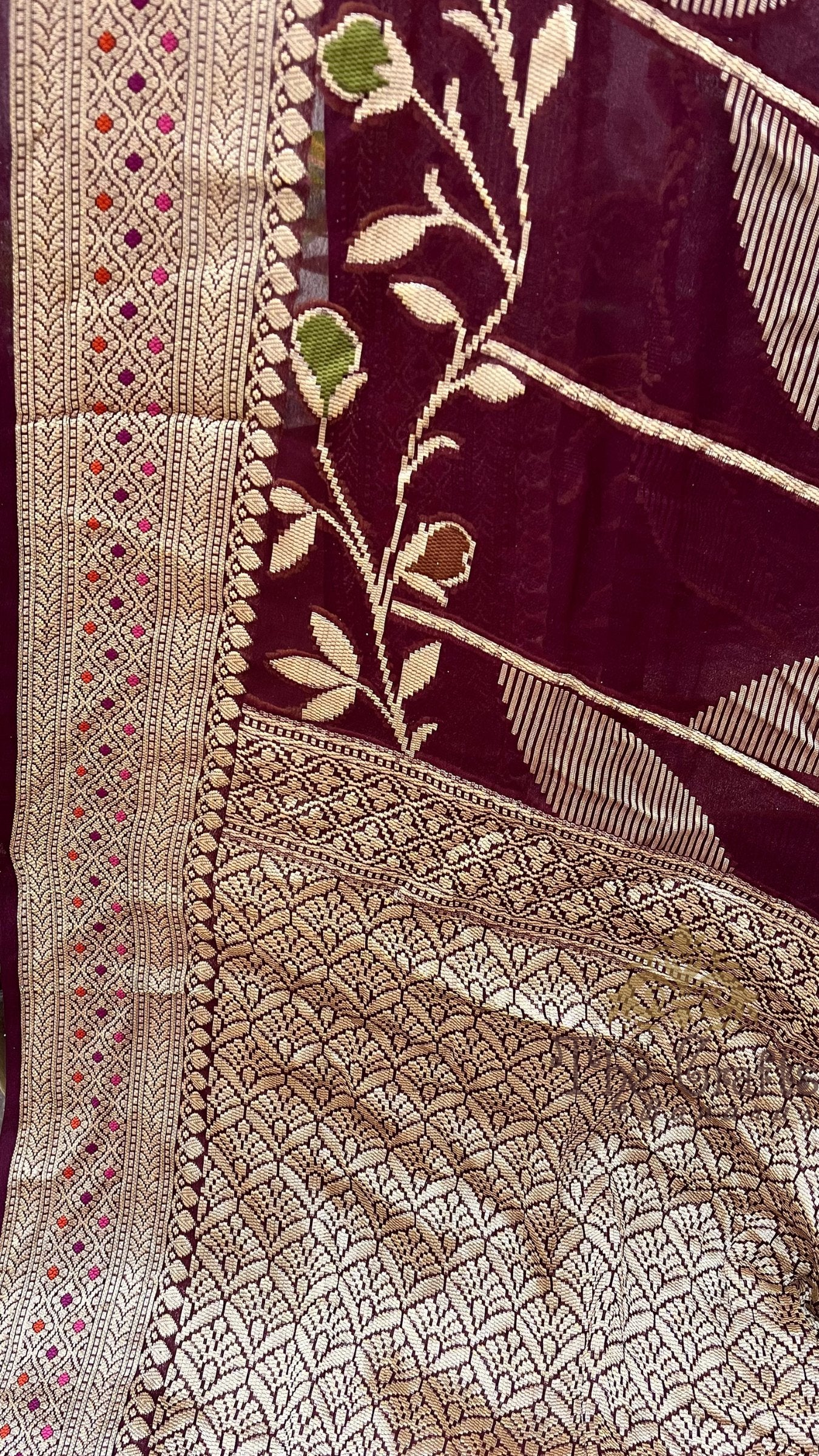 Pure Khaddi Chiffon Banarasi Saree