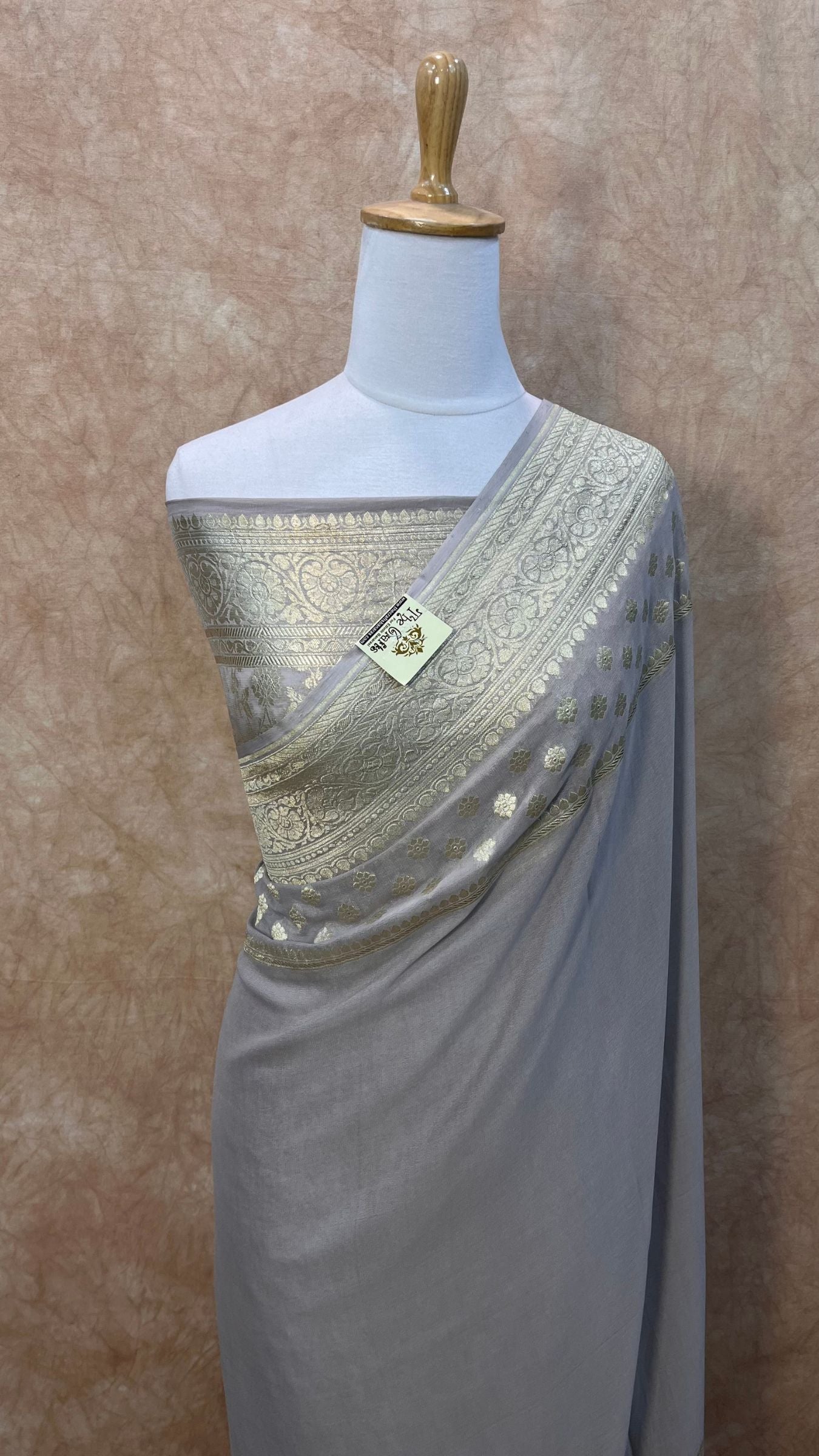 Khaddi Georgette Handloom Banarasi Saree