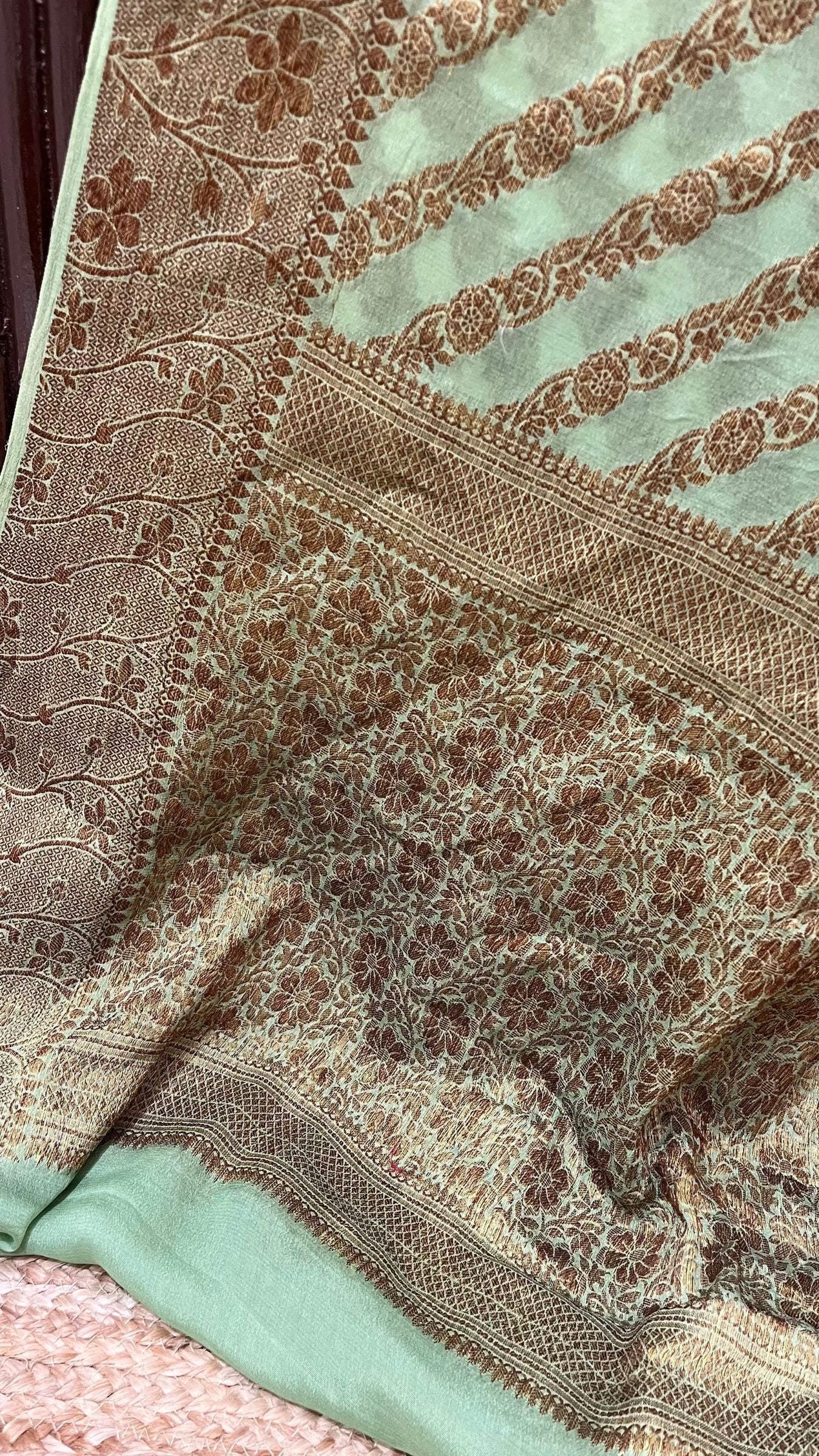 Pure Khaddi Chiffon Banarasi Saree