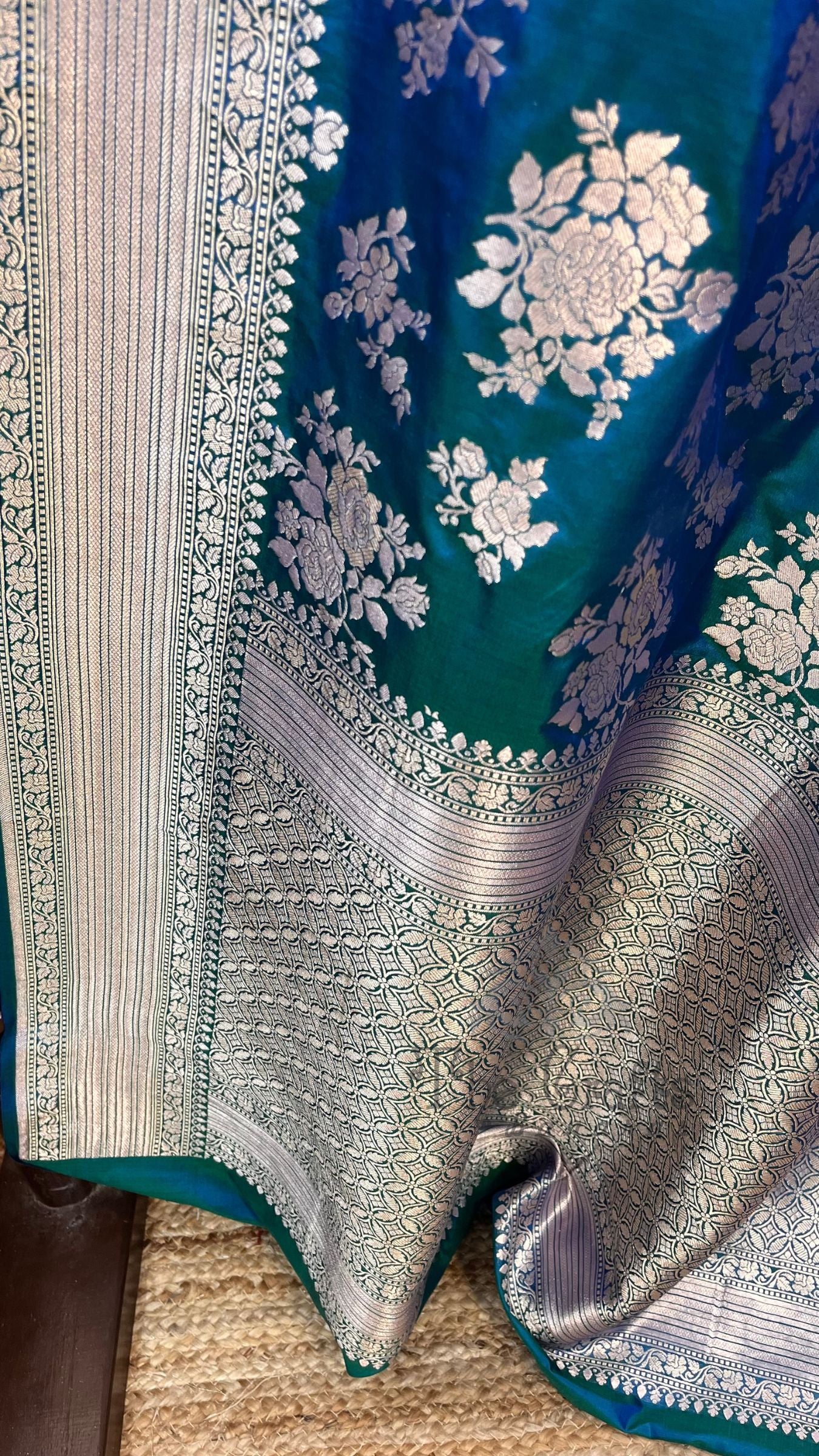 Pure Katan Silk Handloom Banarasi Saree - Jaal work