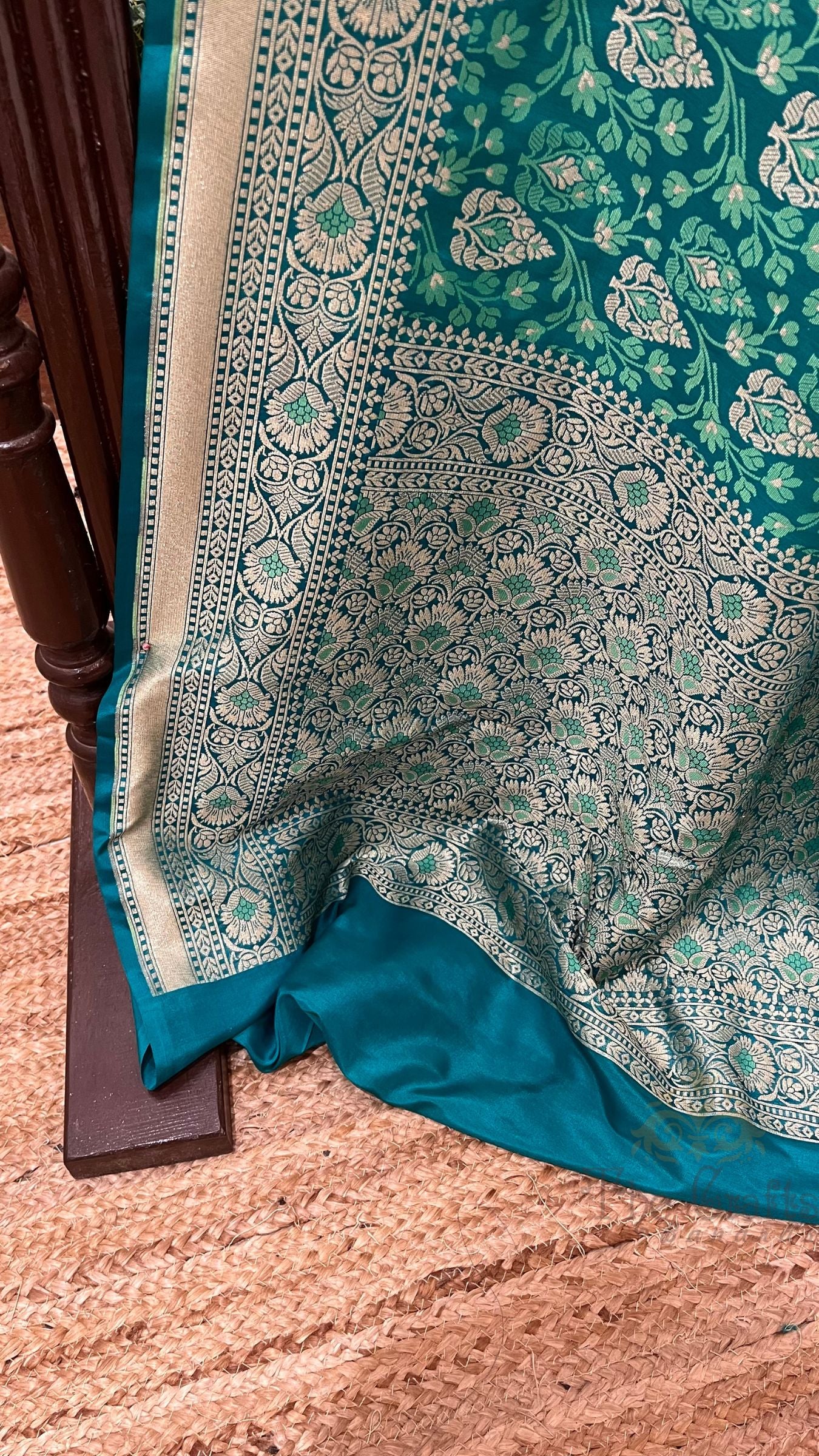 Pure Cotton Silk Banarasi Brocade Handloom Saree - Meenakari