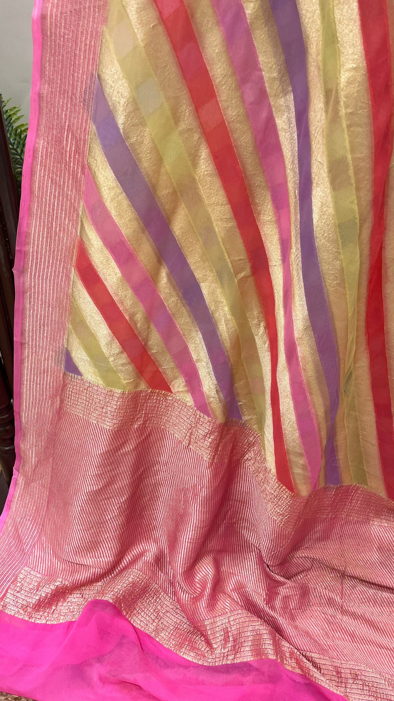 Khaddi Georgette Handloom Banarasi Saree