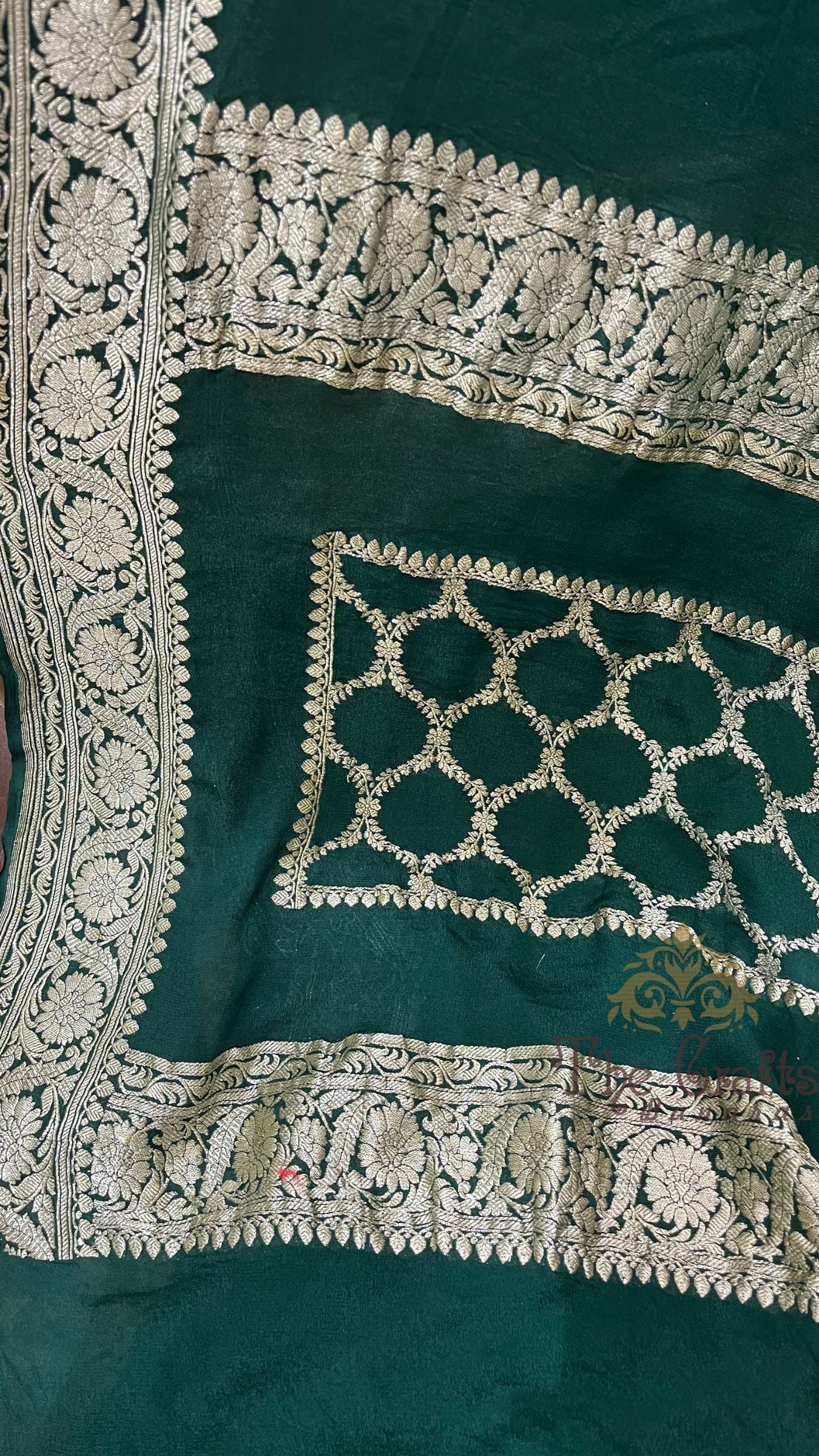 Khaddi Georgette Handloom Banarasi Saree
