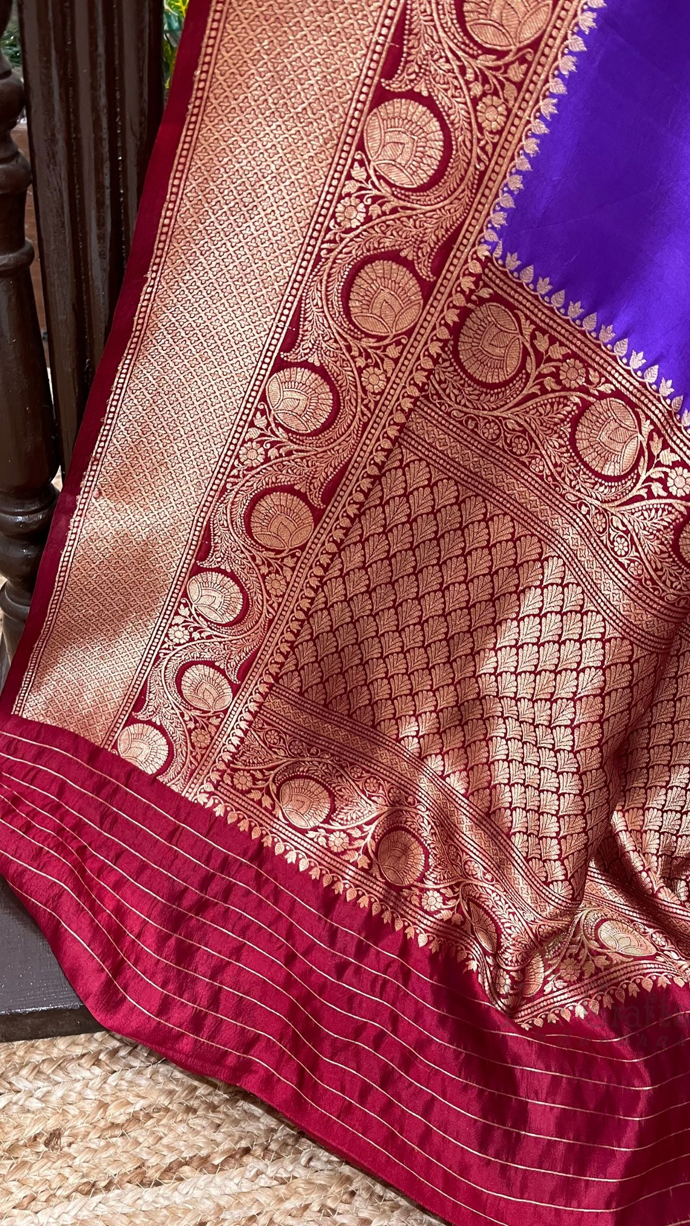 Pure  Mango Silk Handloom Banarasi Saree