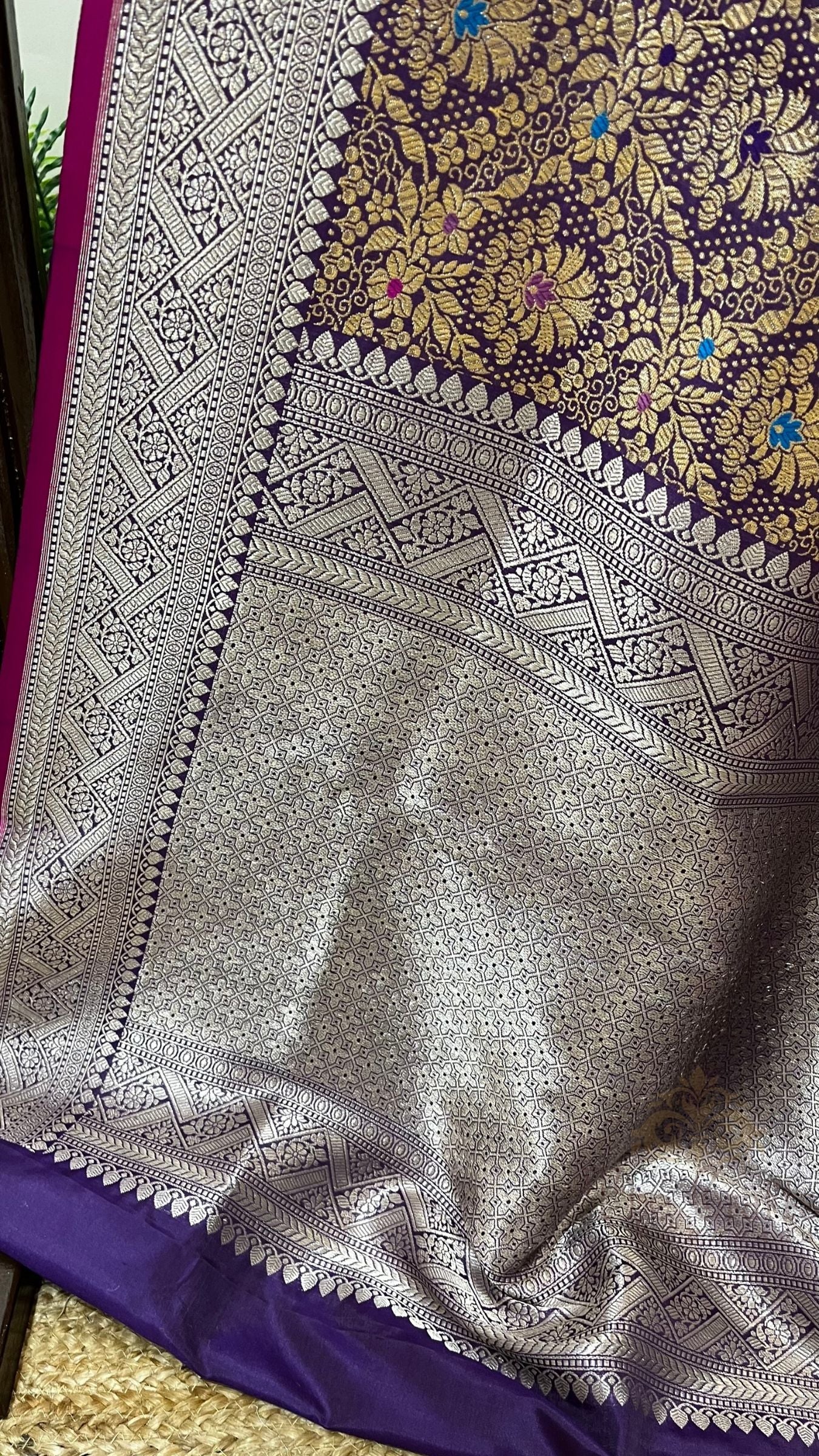 Pure Katan Silk Handloom Banarasi Saree - Kadhua Brocade Tilfi Meena