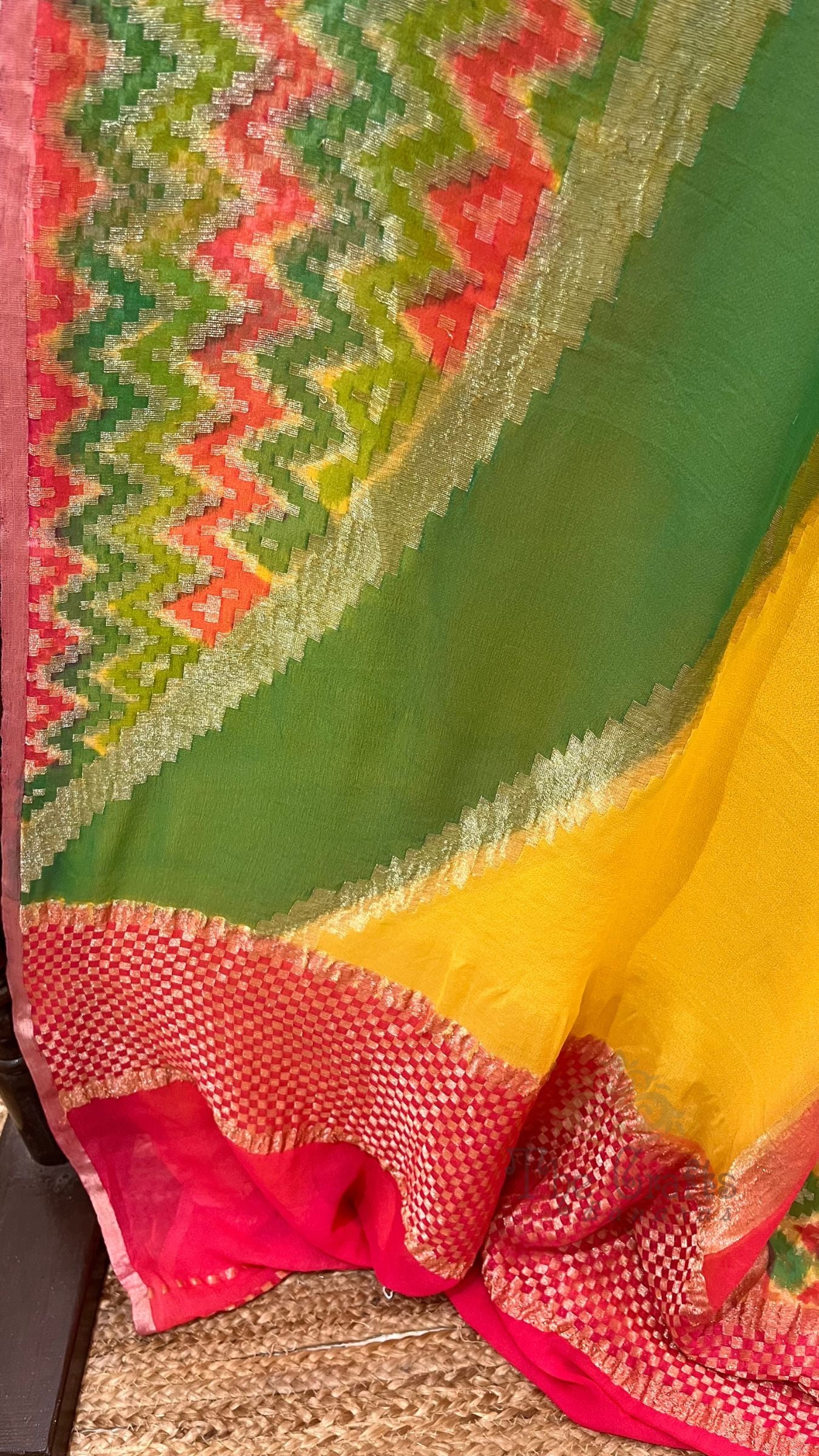 Rangkat Khaddi Georgette Handloom Banarasi Saree