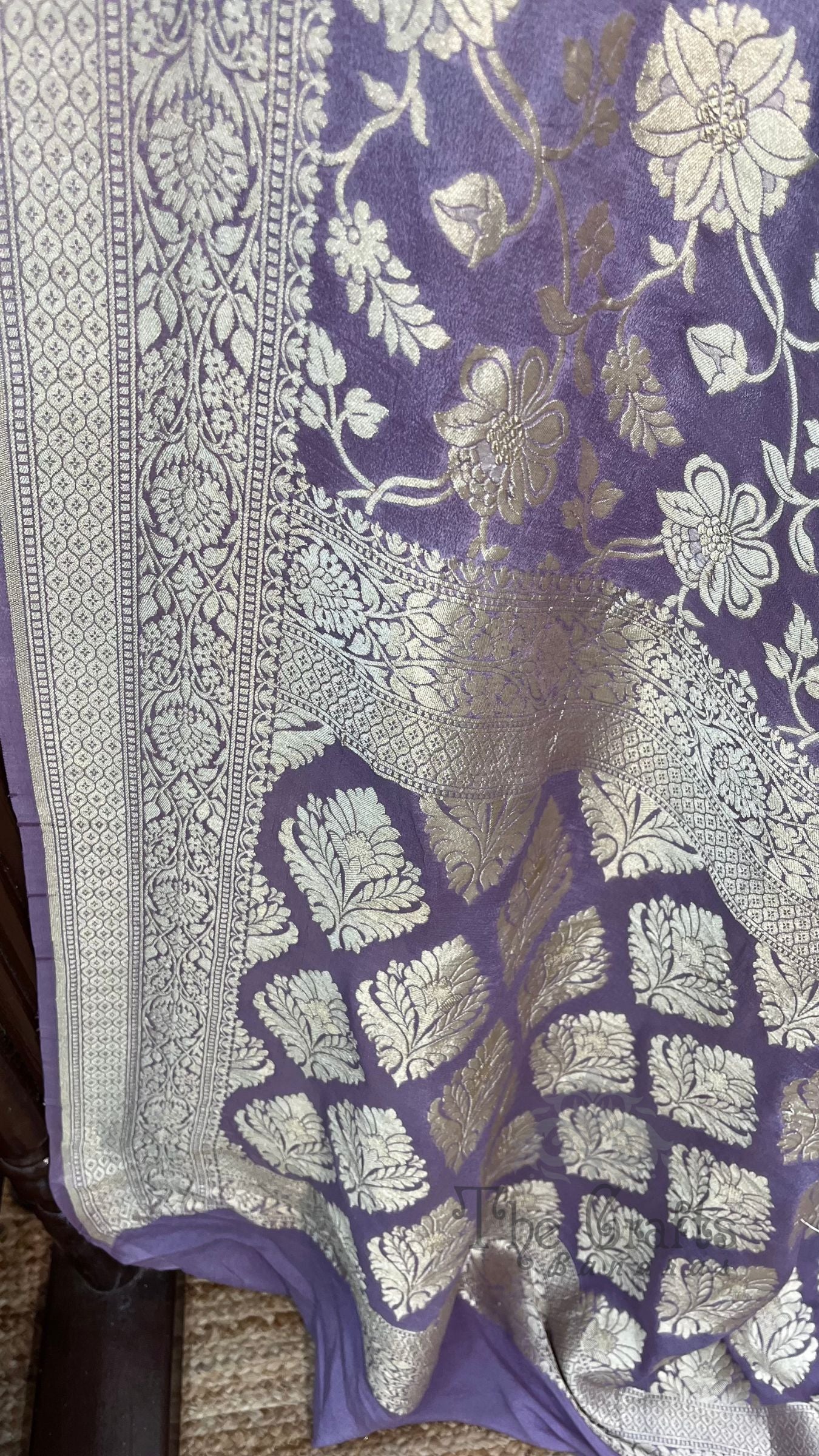 Khaddi Georgette Handloom Banarasi Saree
