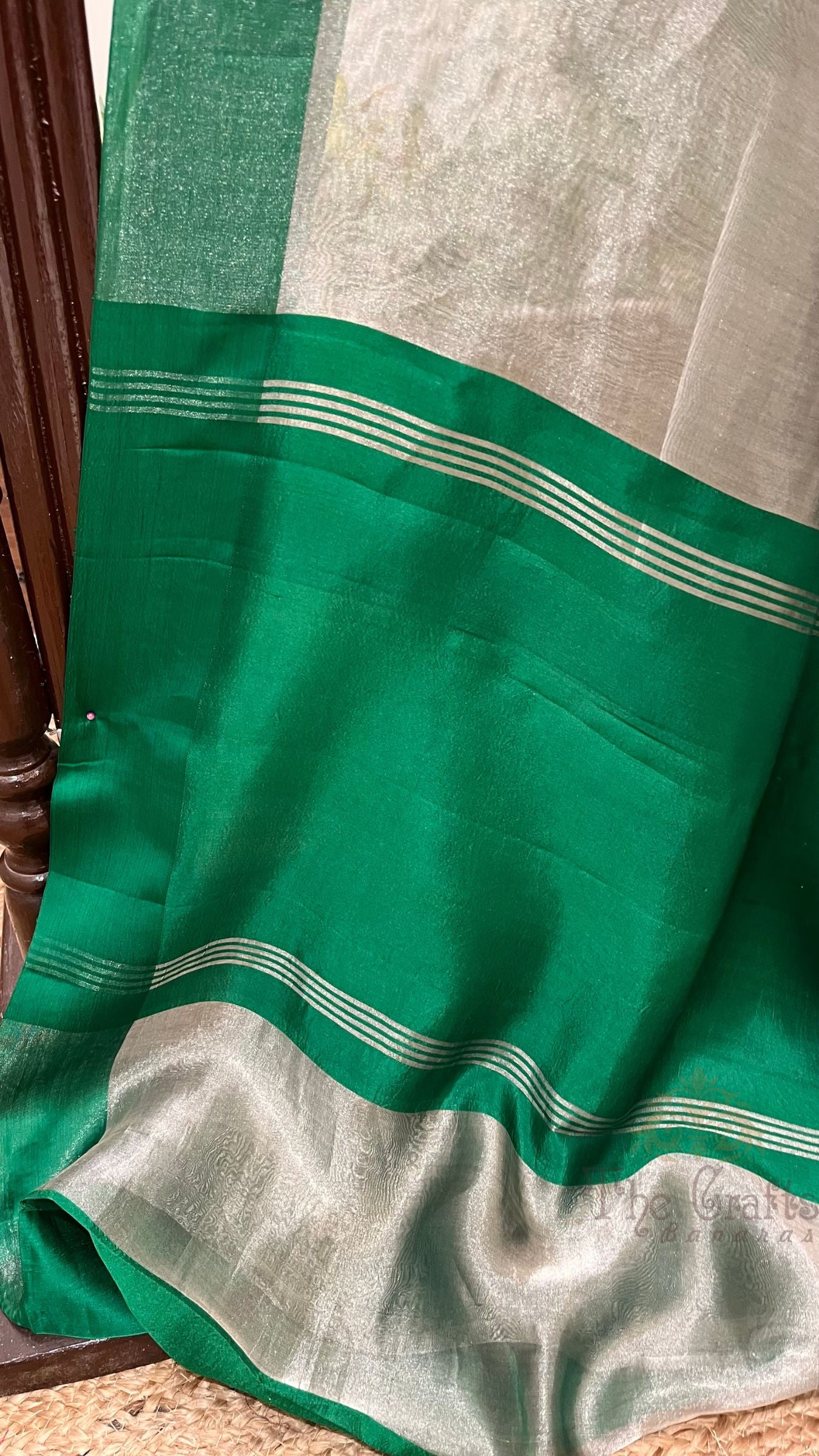 Pure Tissue Silk Handloom Banarasi Saree - with Satin Border
