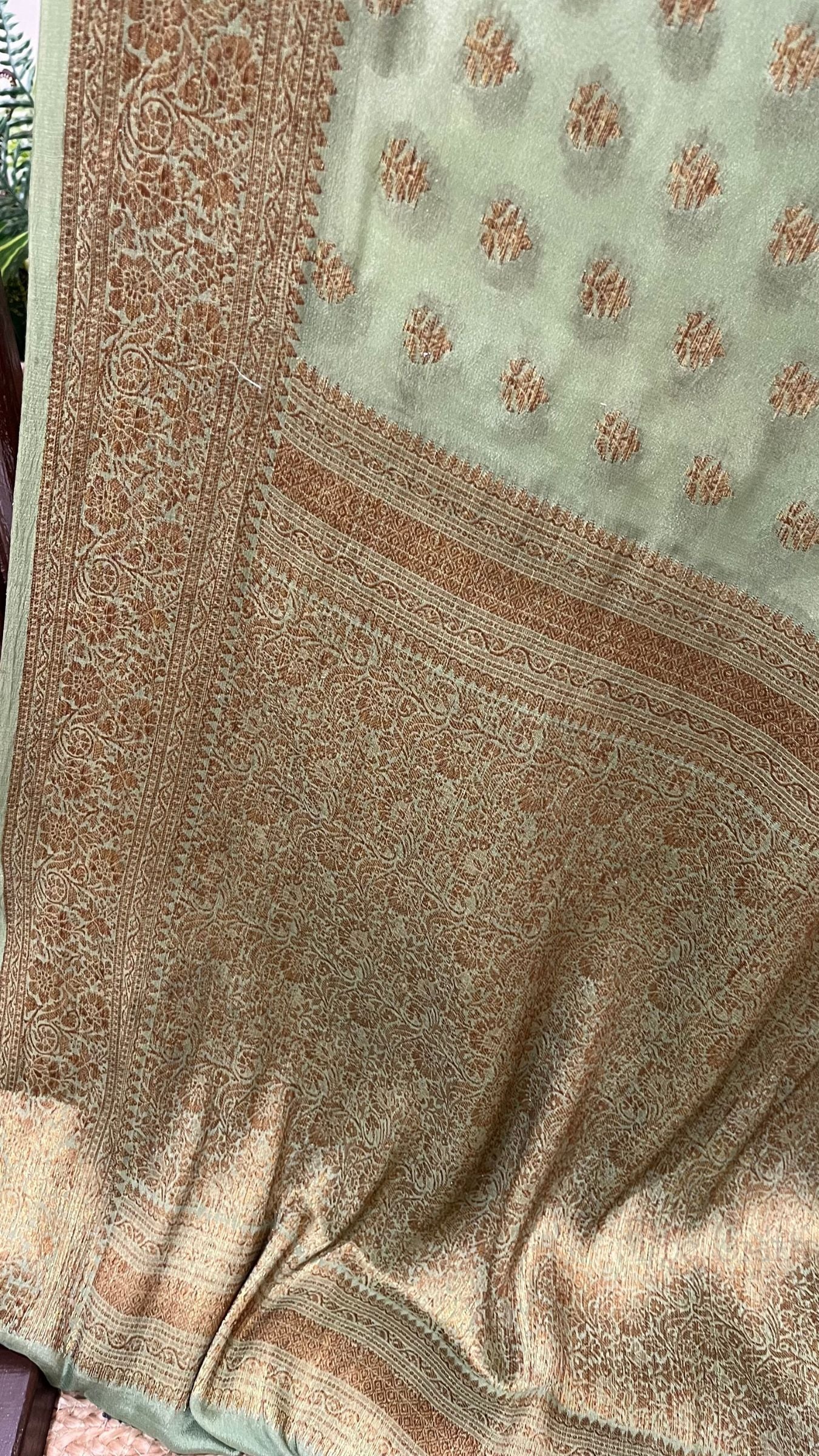 Pure Khaddi Chiffon Banarasi Saree