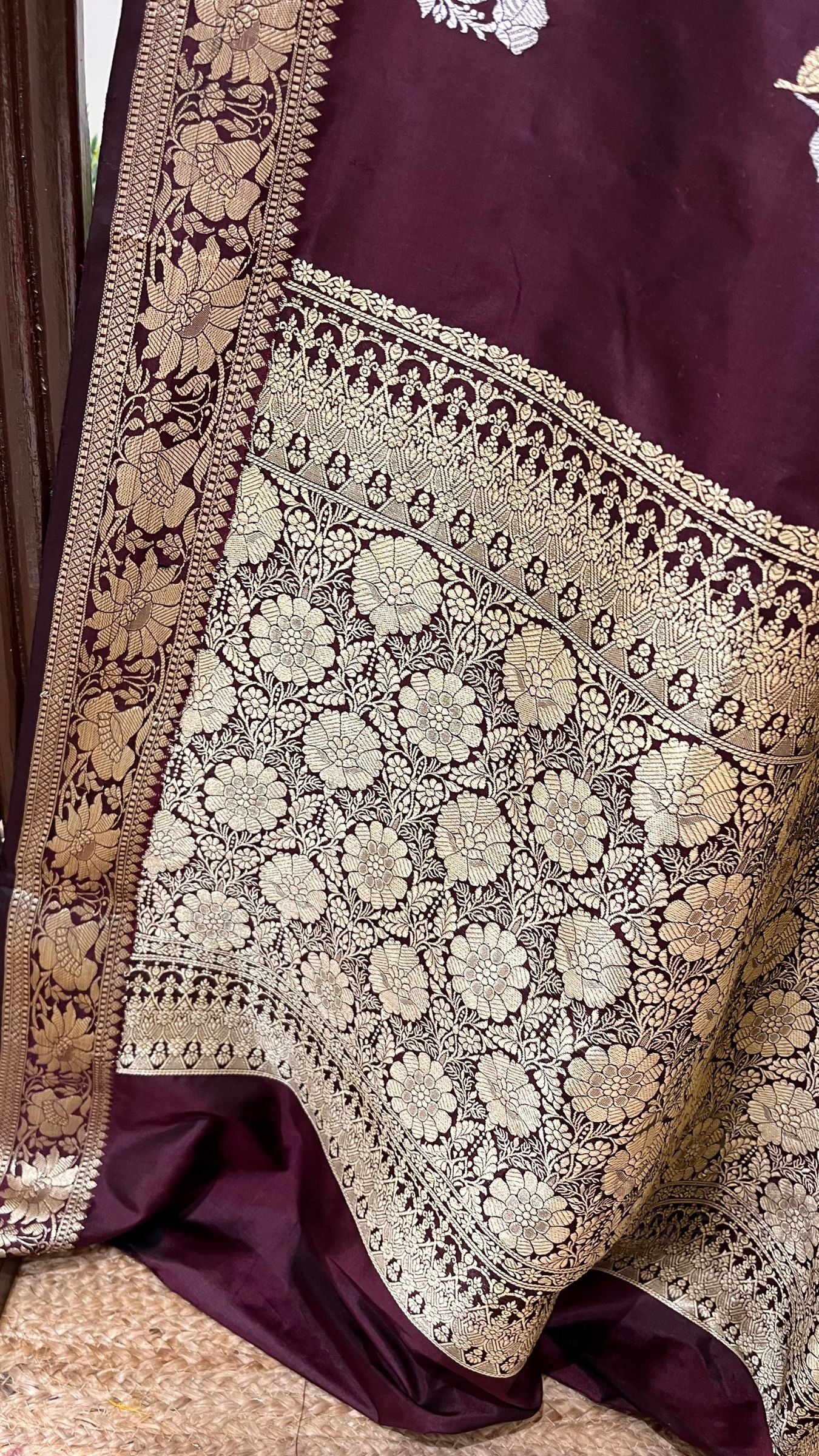 Pure  Mango Silk Handloom Banarasi Saree