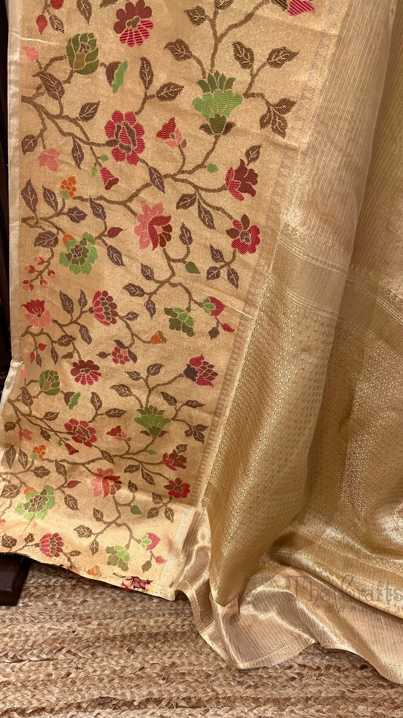 Pure Zari Kota Tissue Silk Handloom  Banarasi Saree - Meenakari