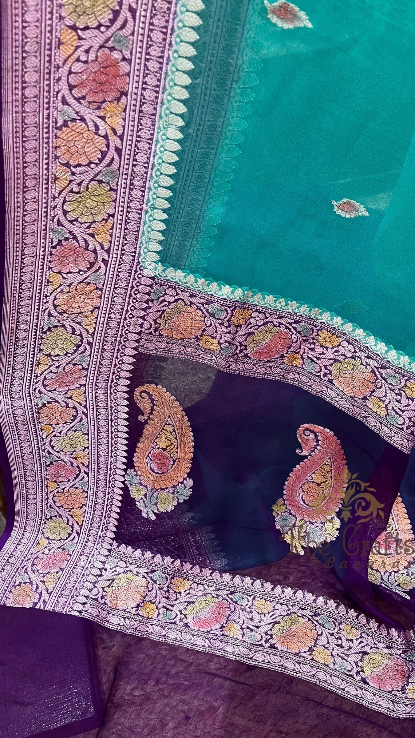 Pure Georgette Handloom Banarasi Saree