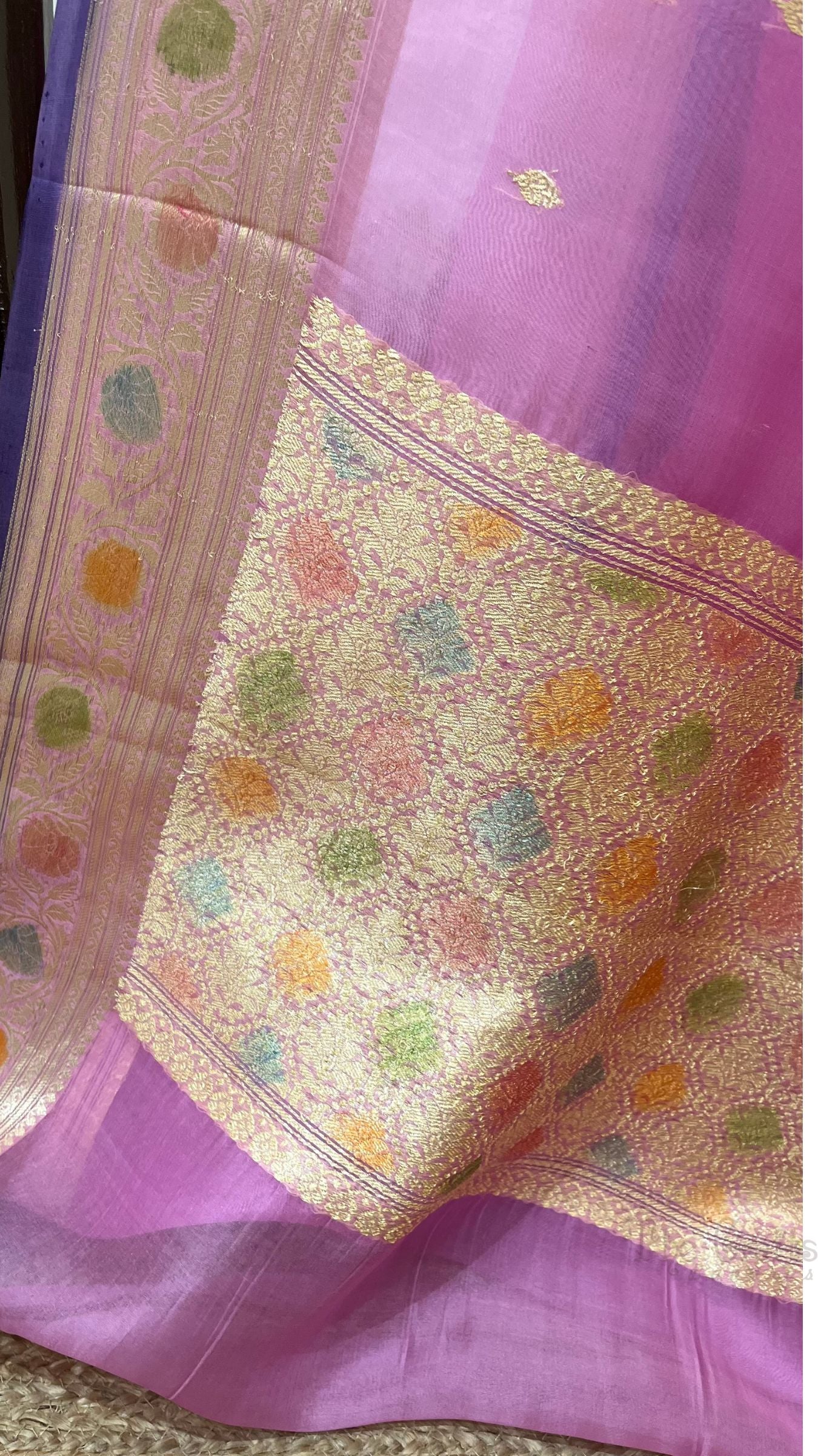 Pure Kora Silk Handloom Banarasi Saree