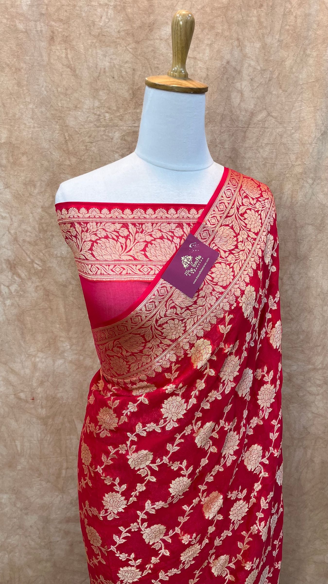 Pure Khaddi Chiffon Banarasi Saree