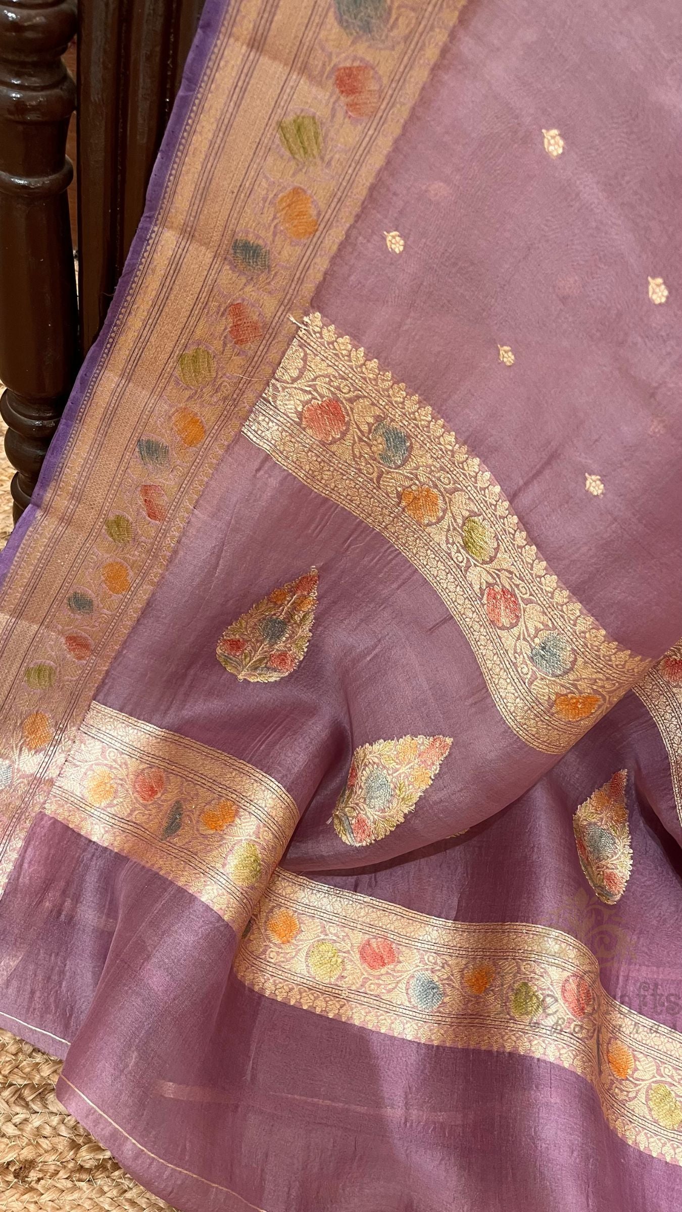 Pure Kora Silk Handloom Banarasi Saree