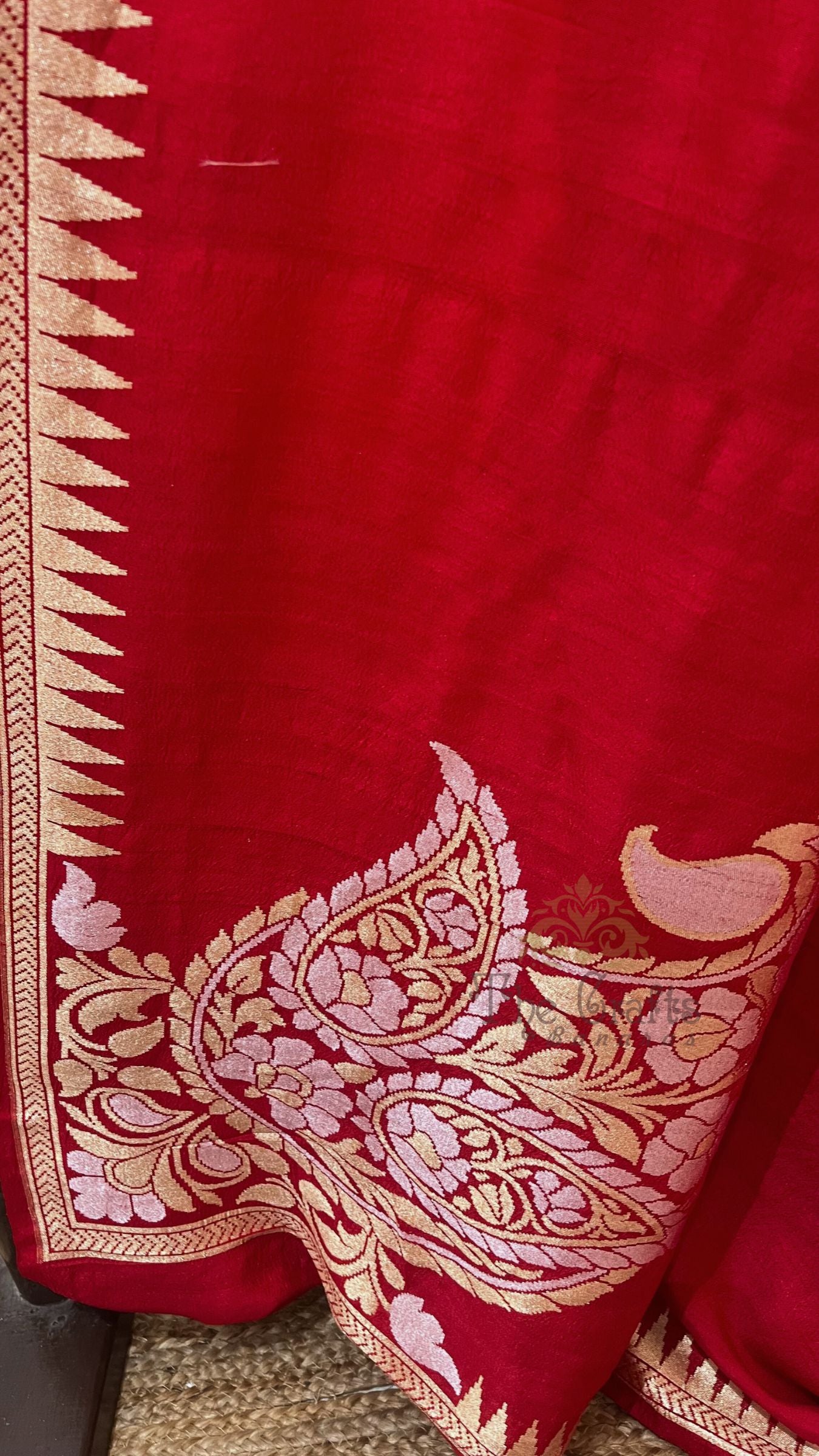Tussar Georgette Handloom Banarasi Saree - All over Sona Rupa Motifs