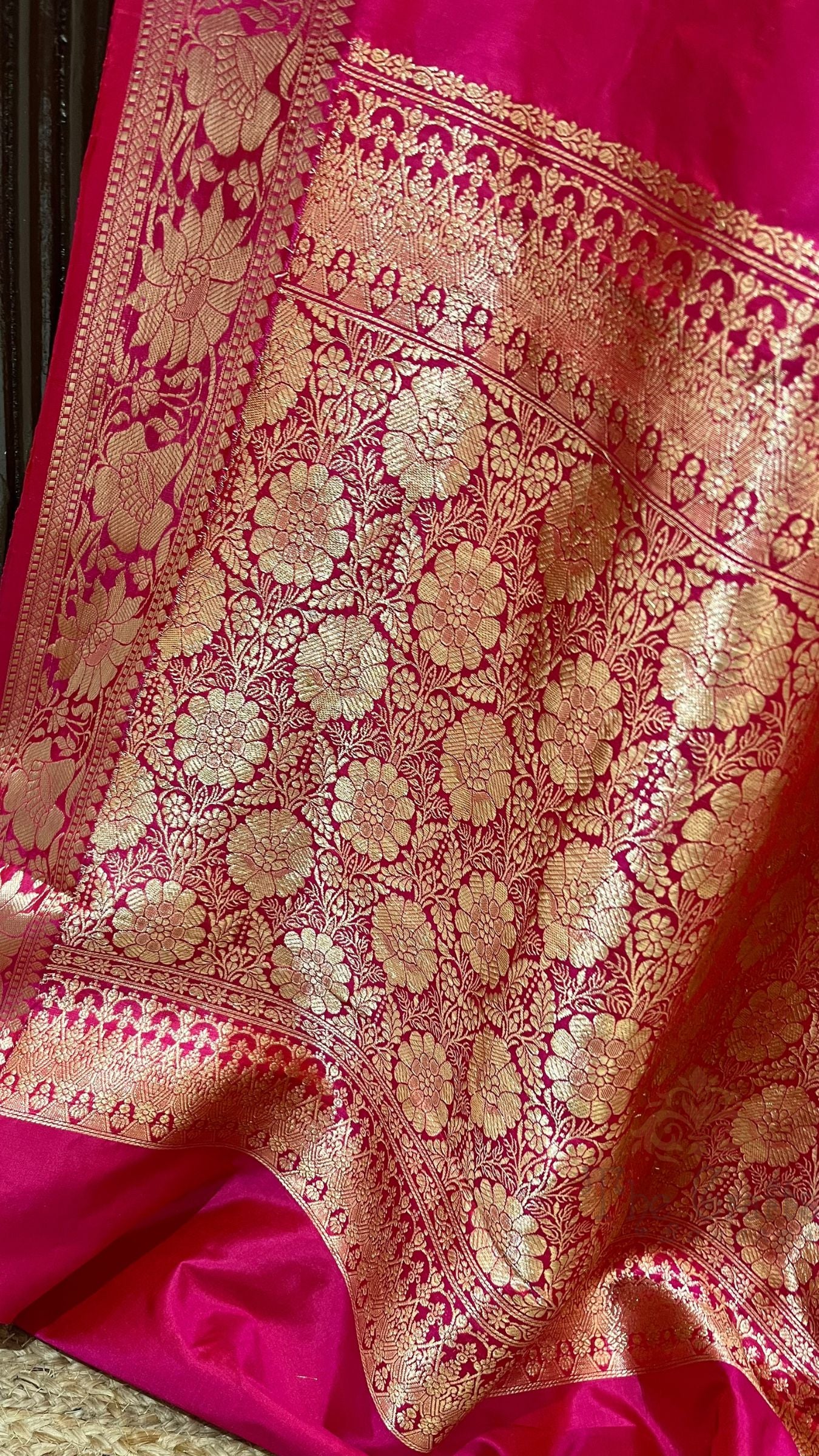 Pure  Mango Silk Handloom Banarasi Saree