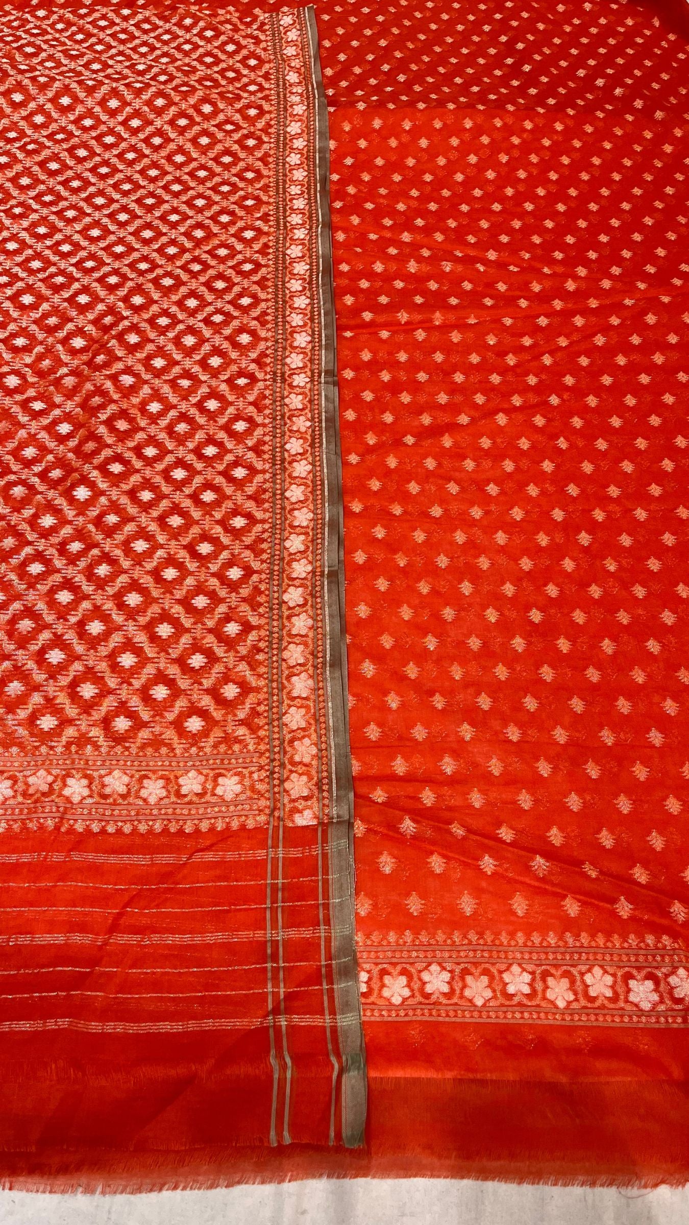 Pure Ektara Cotton Jamdani Banarasi Dress Material