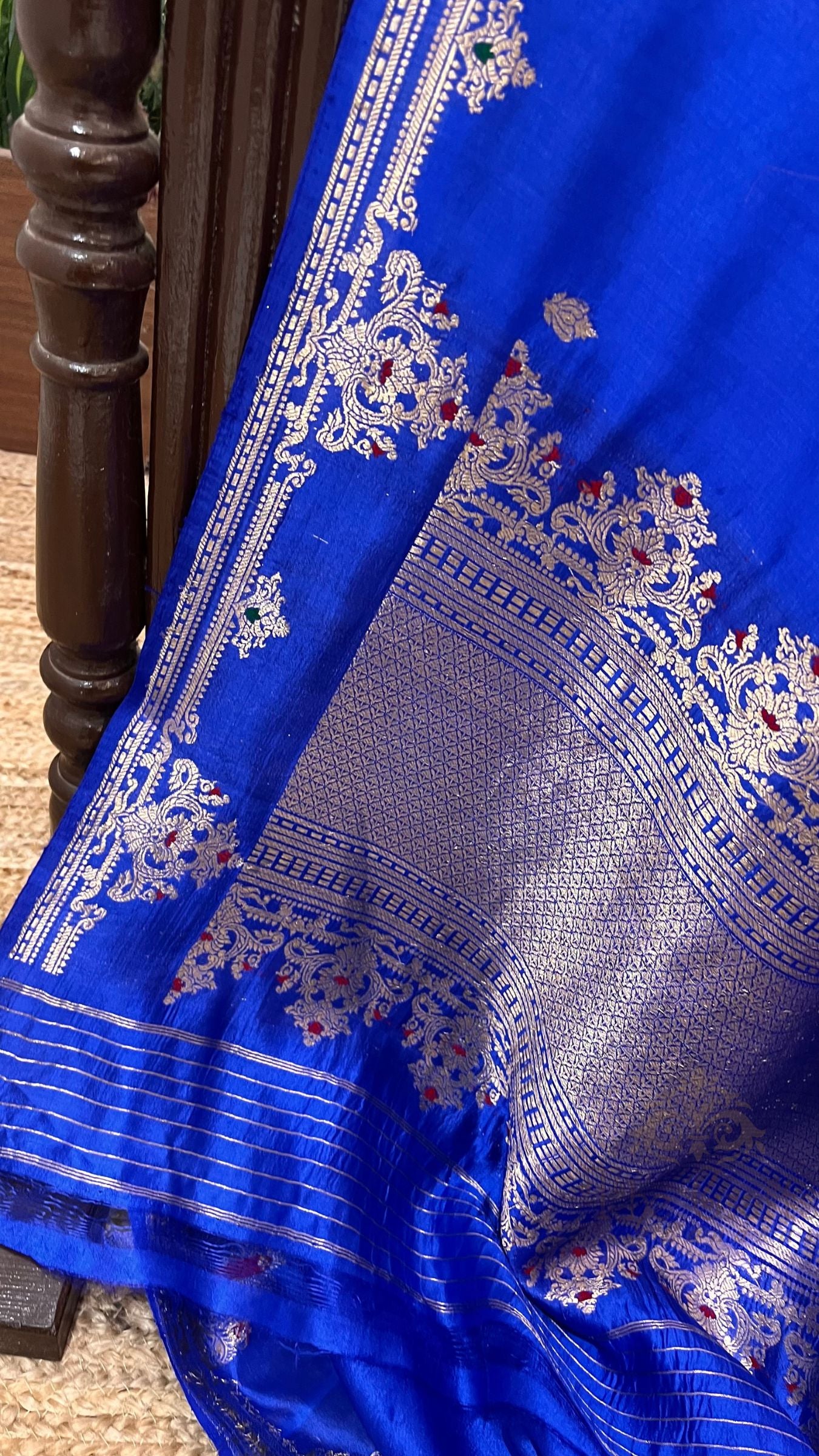 Pure Mango Silk Handloom Banarasi Saree - Meenakari