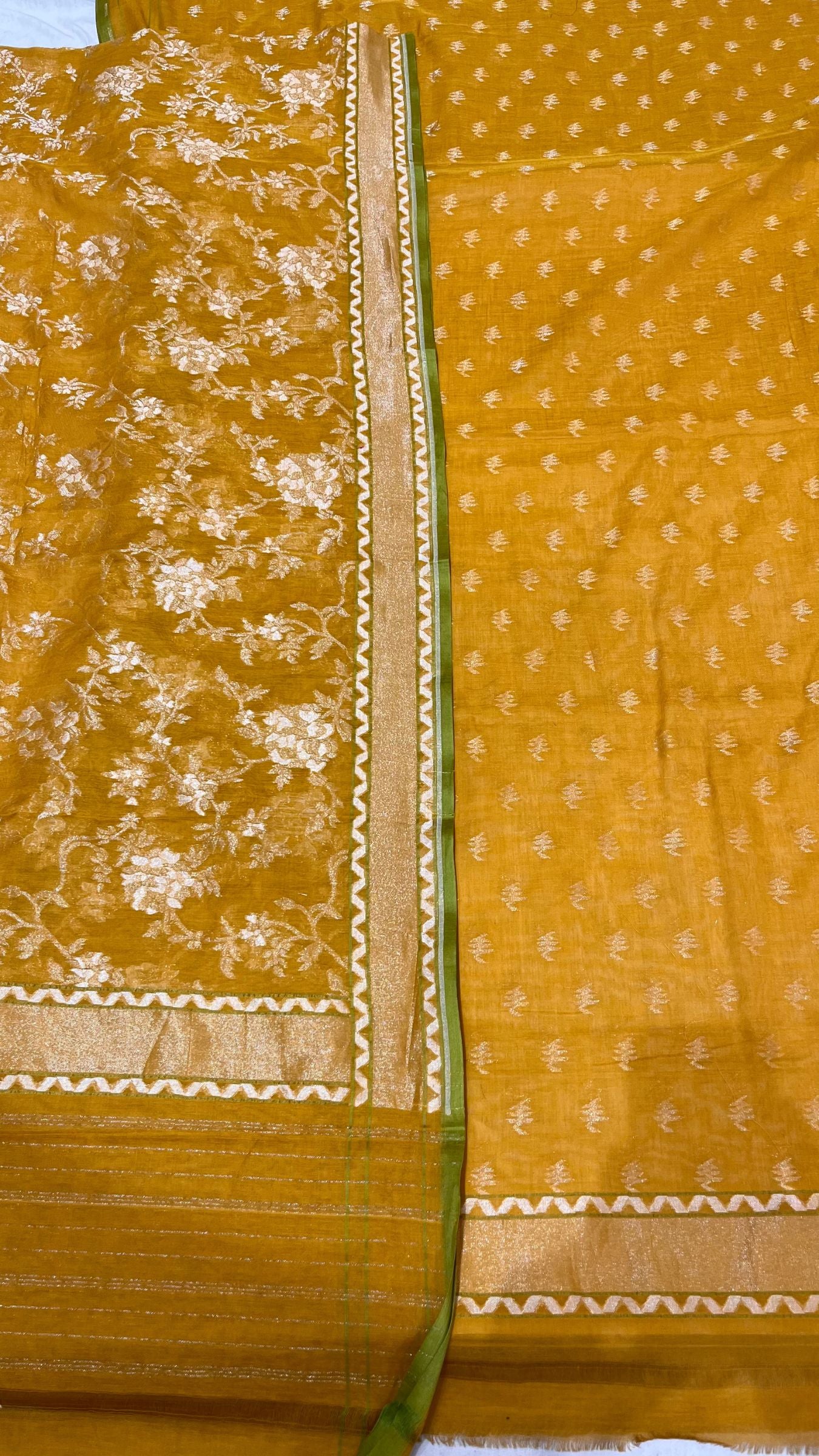 Pure Ektara Cotton Jamdani Banarasi Dress Material