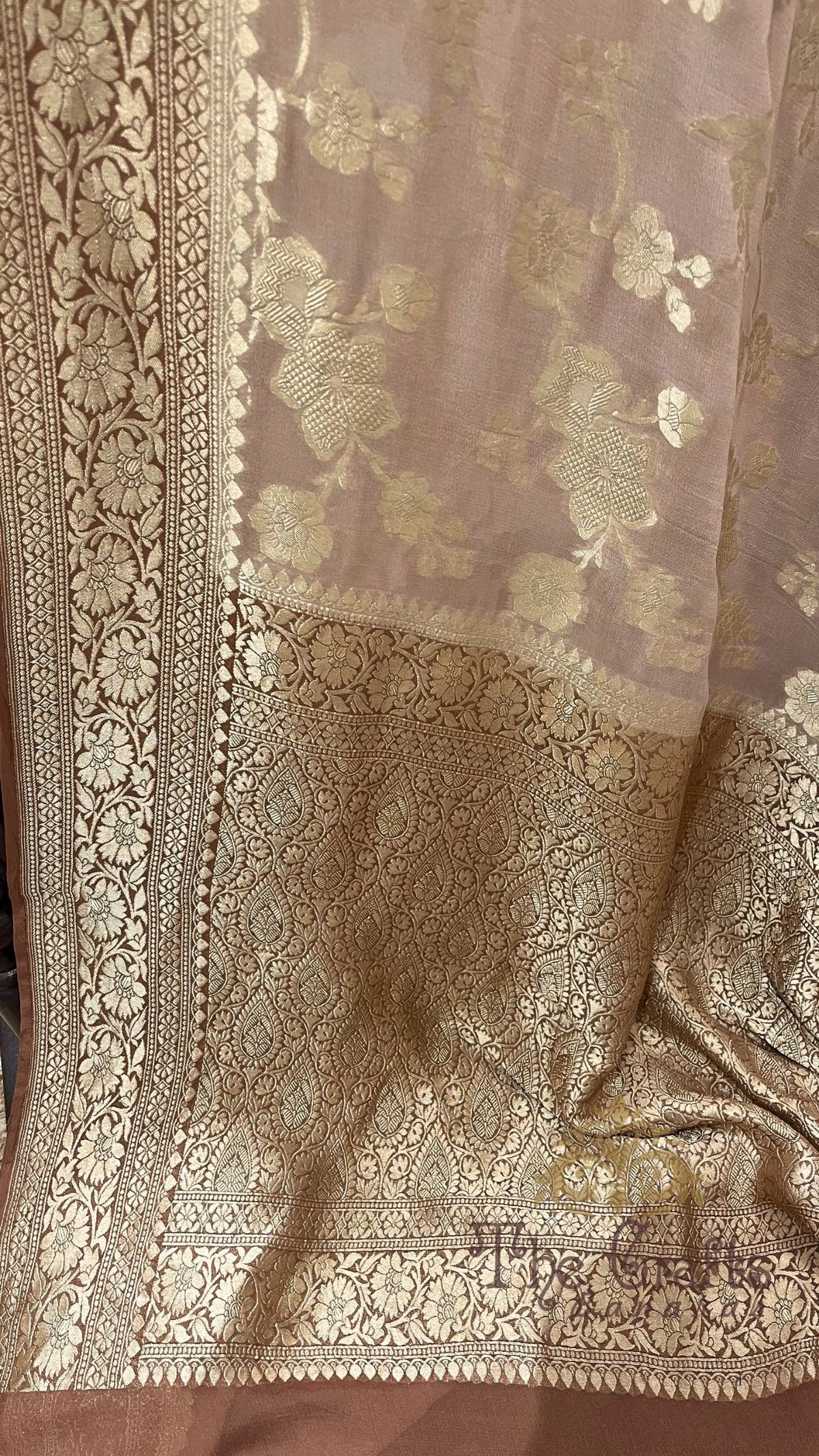 Khaddi Georgette Handloom Banarasi Saree