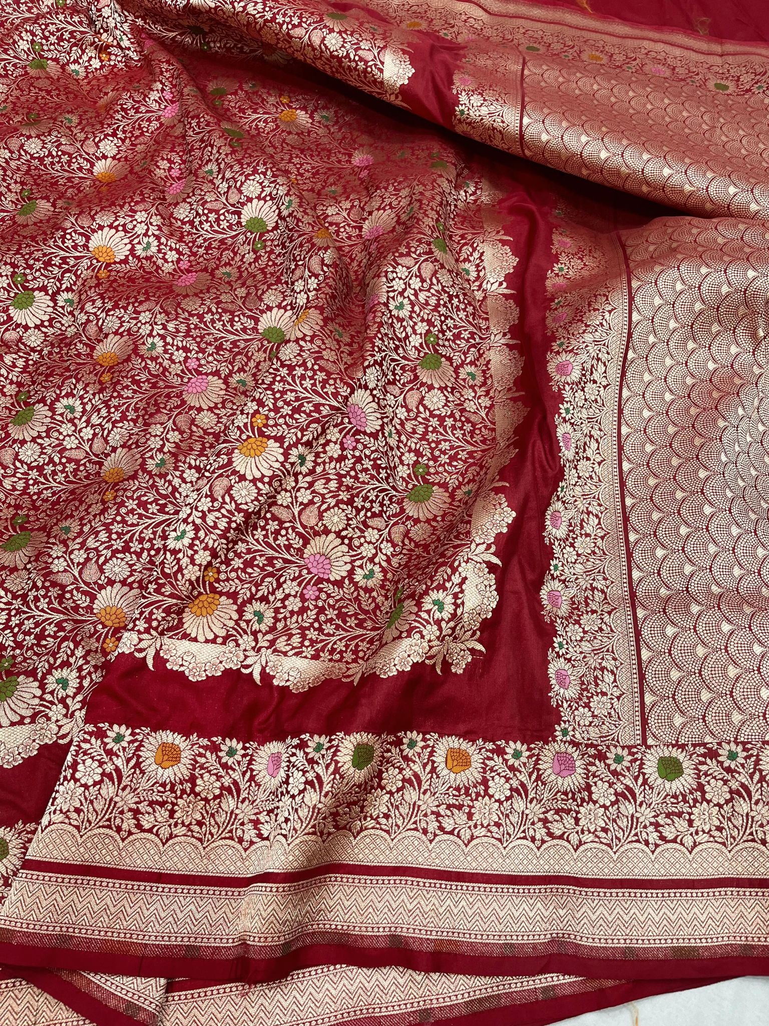 Pure Katan Silk Handloom Banarasi Saree - Tanchui Brocade Meena