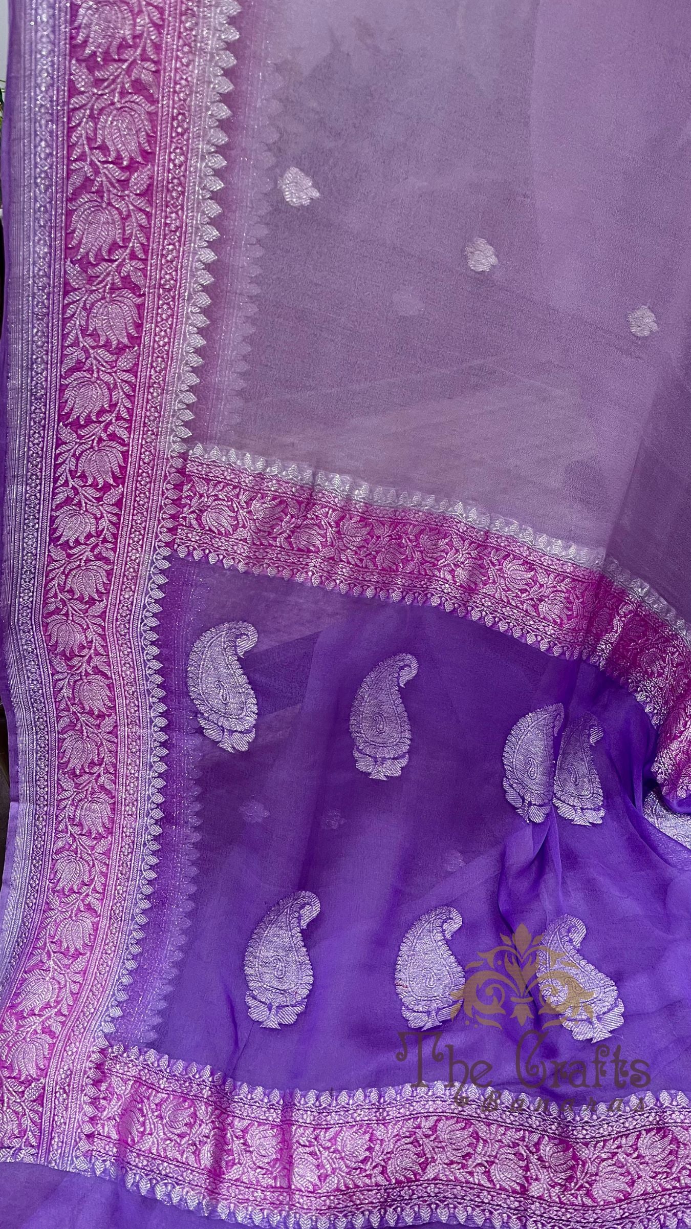 Pure Georgette Handloom Banarasi Saree