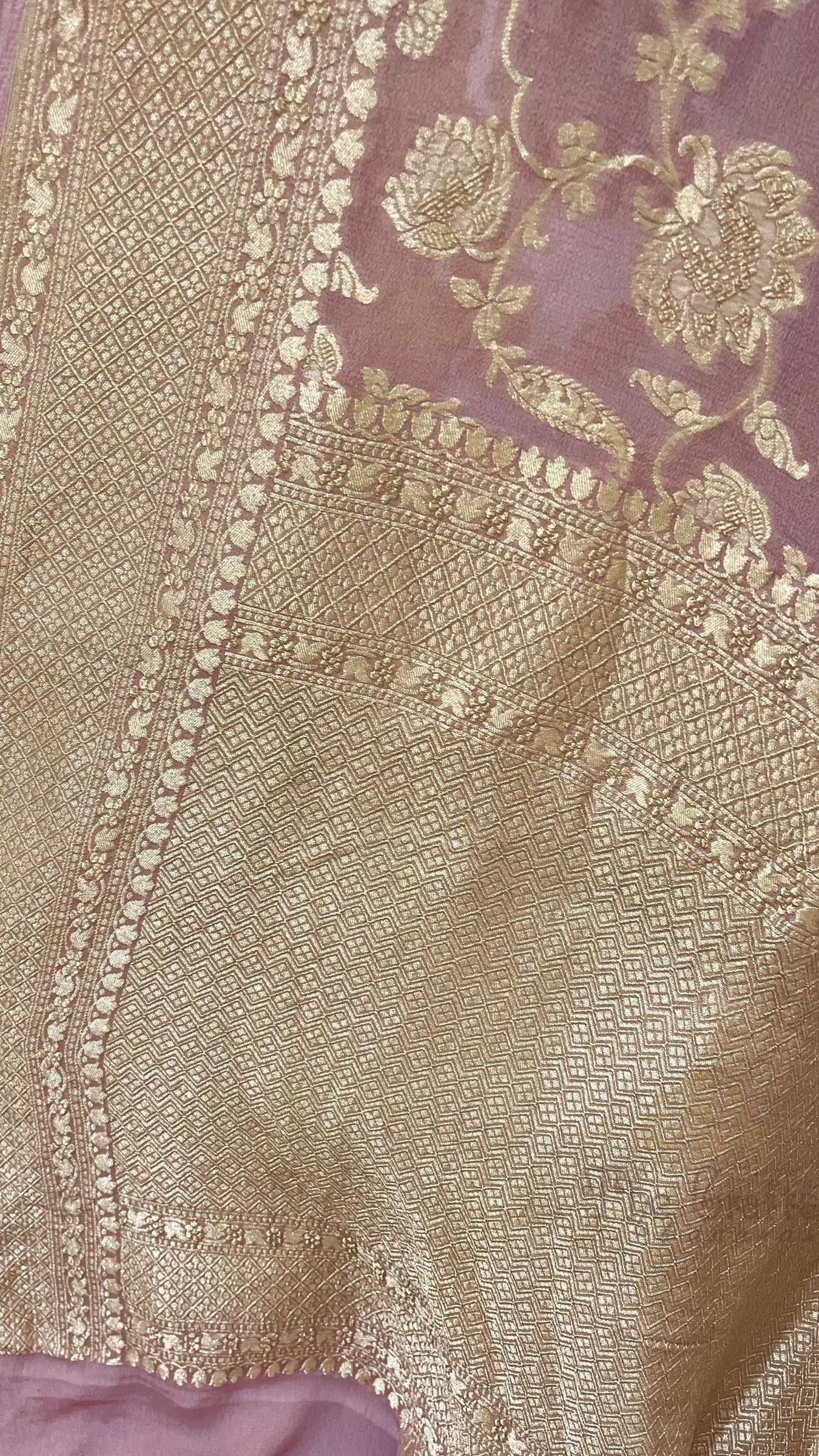 Khaddi Georgette Banarasi Saree - Water Zari