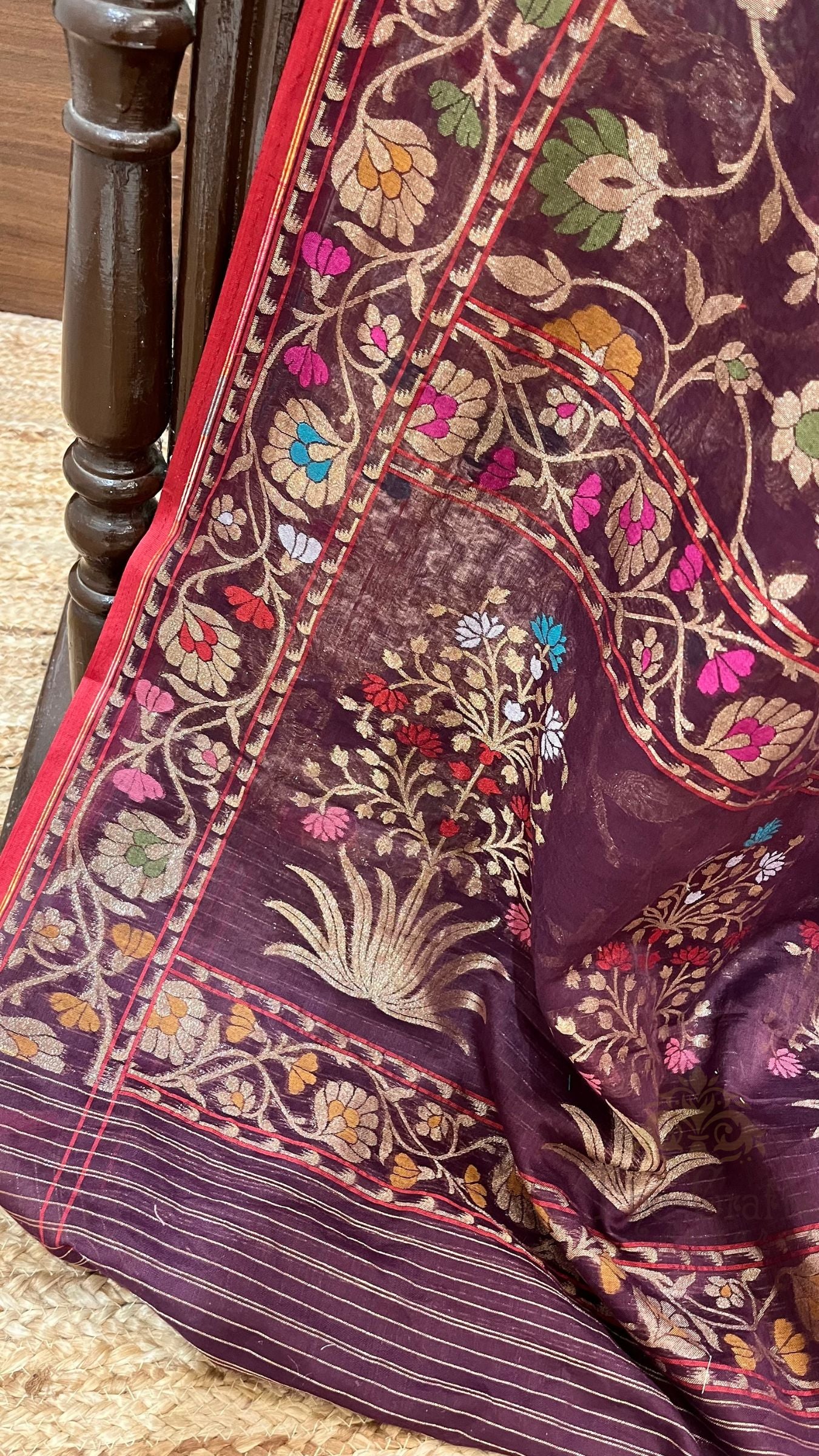 Pure Ektara Cotton Jamdani Banarasi Saree - Tilfi