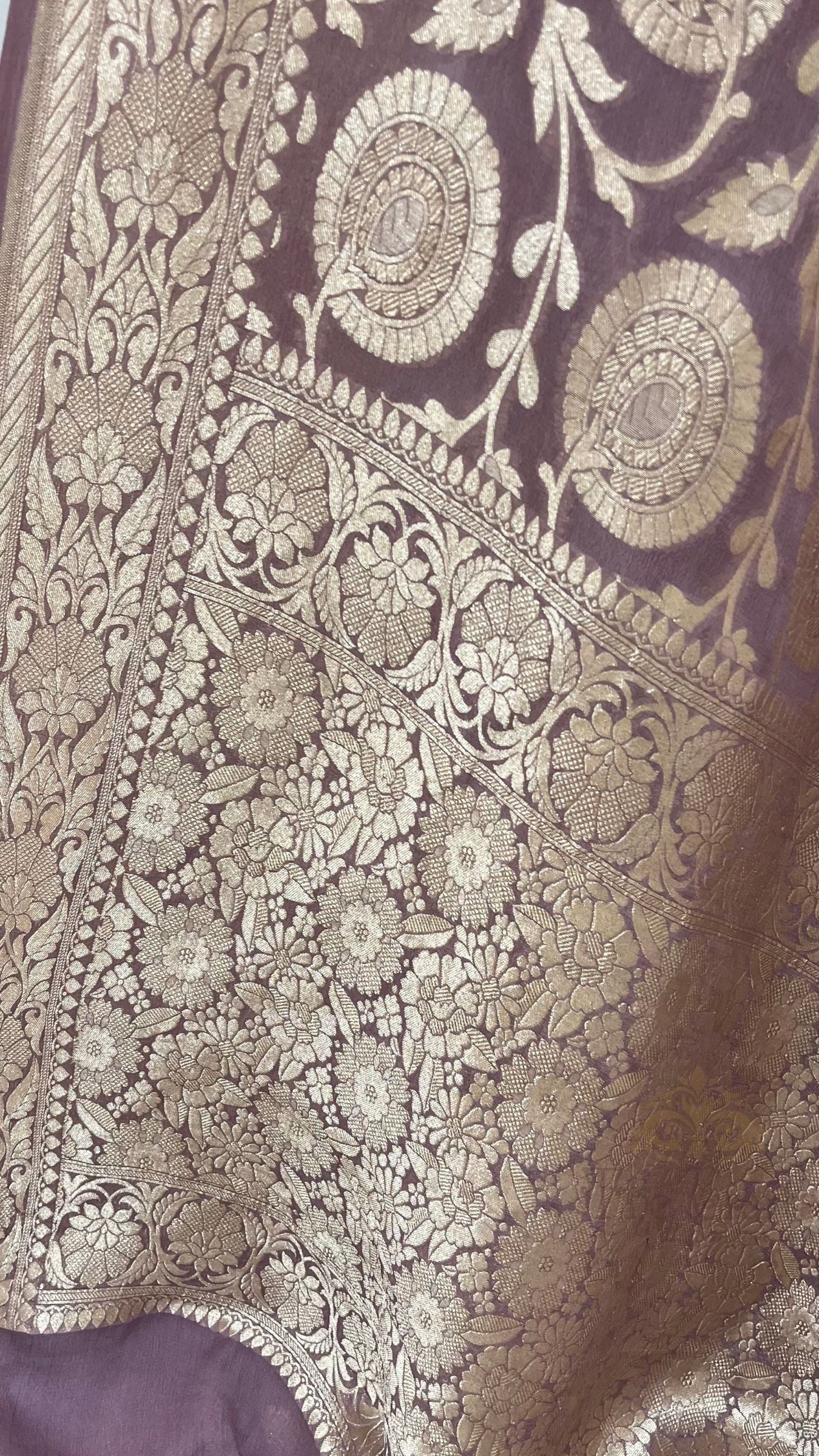 Khaddi Georgette Banarasi Saree - Water Zari