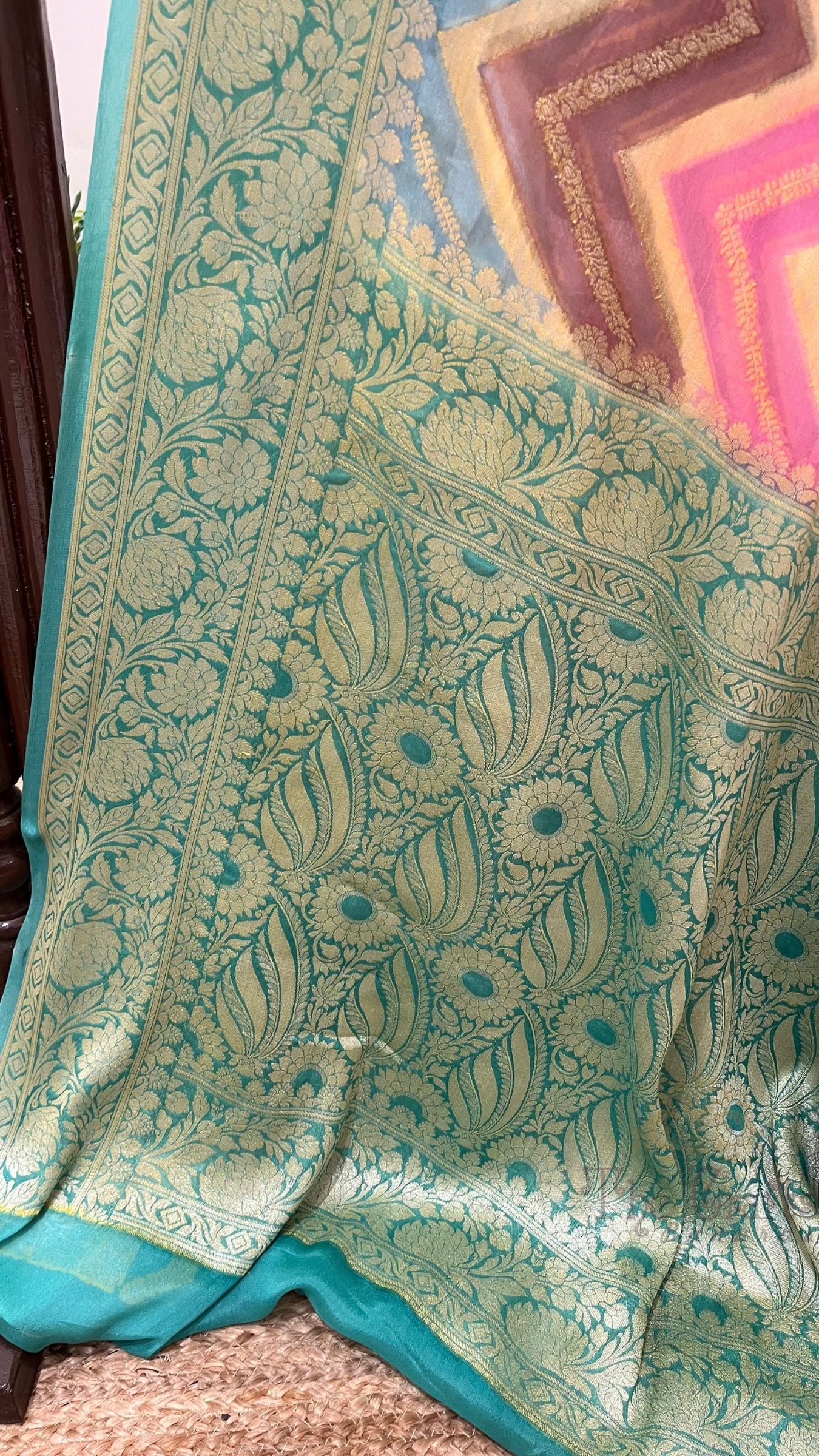 Pure Khaddi Chiffon Banarasi Saree
