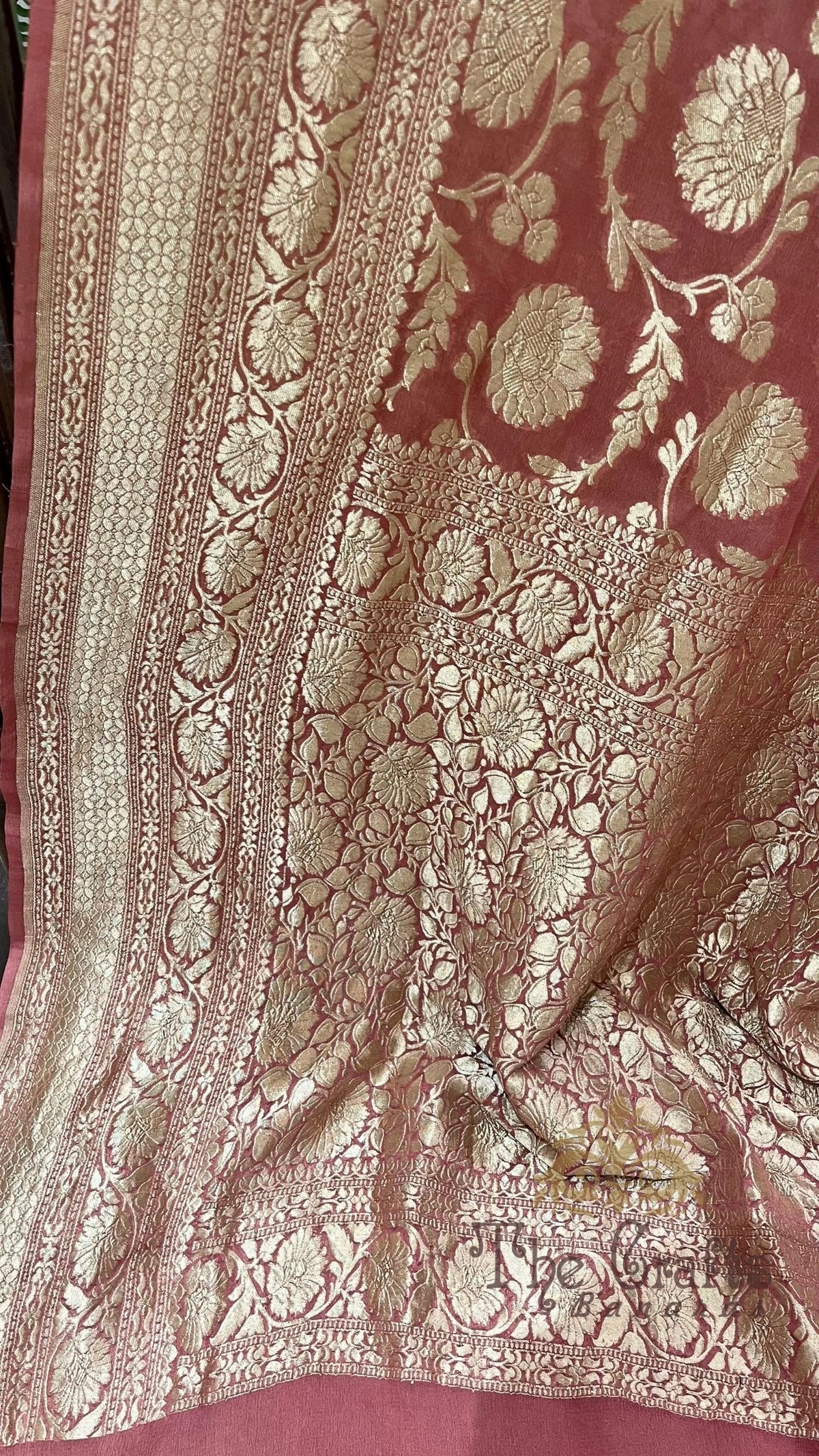 Khaddi Georgette Handloom Banarasi Saree
