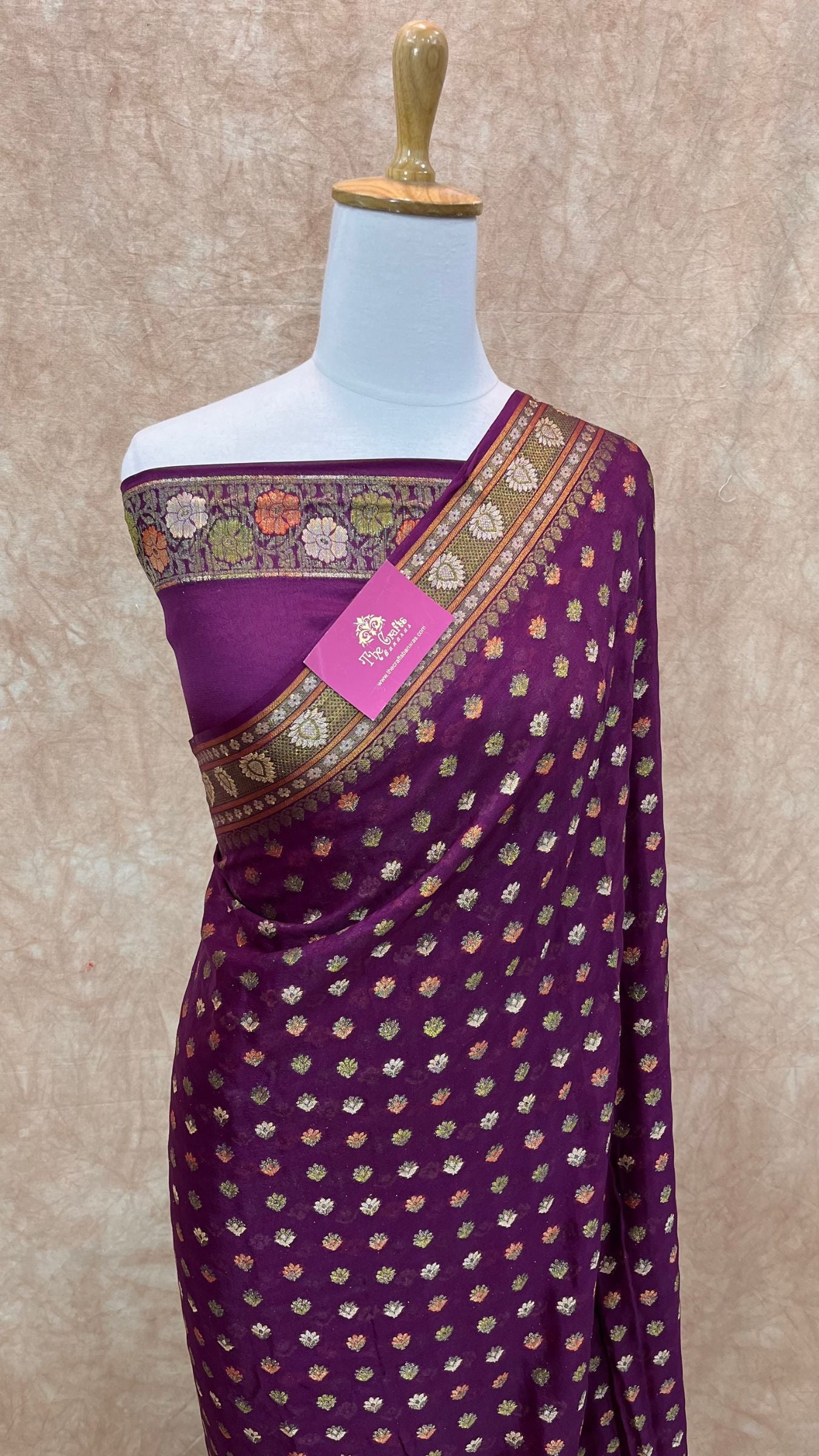 Pure Khaddi Chiffon Banarasi Saree