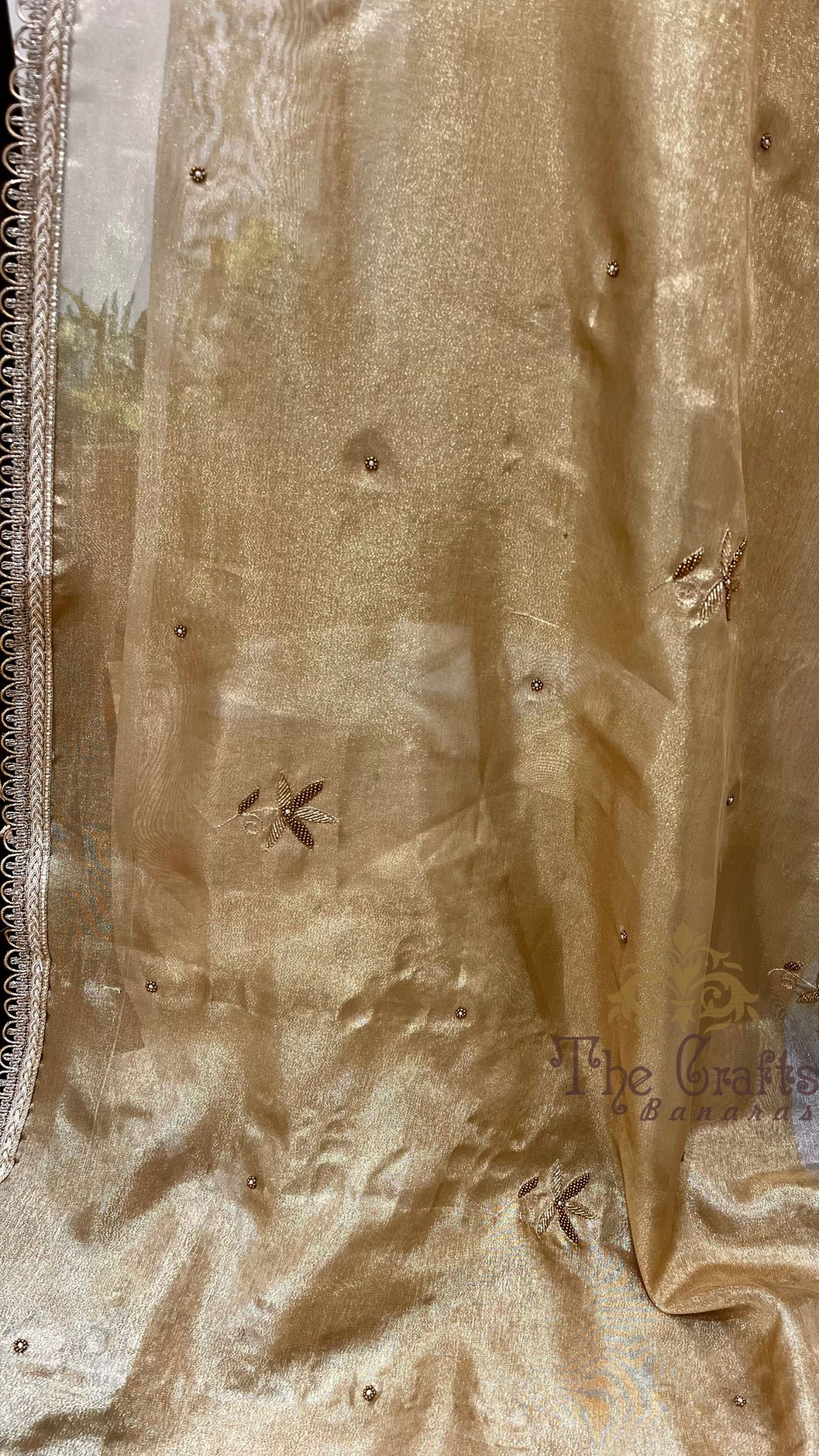 Pure Tissue Silk Handloom Banarasi Saree - Handwork