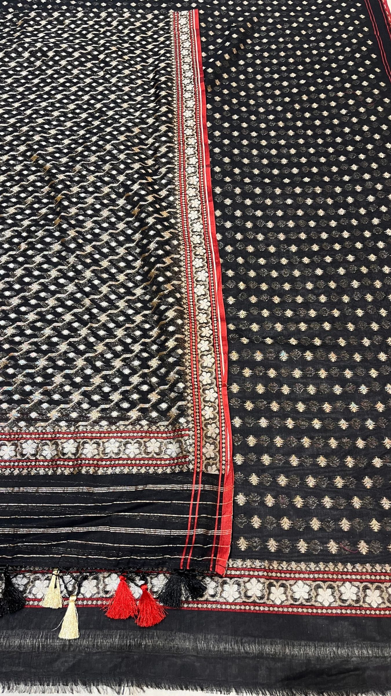 Pure Ektara Cotton Jamdani Banarasi Dress Material