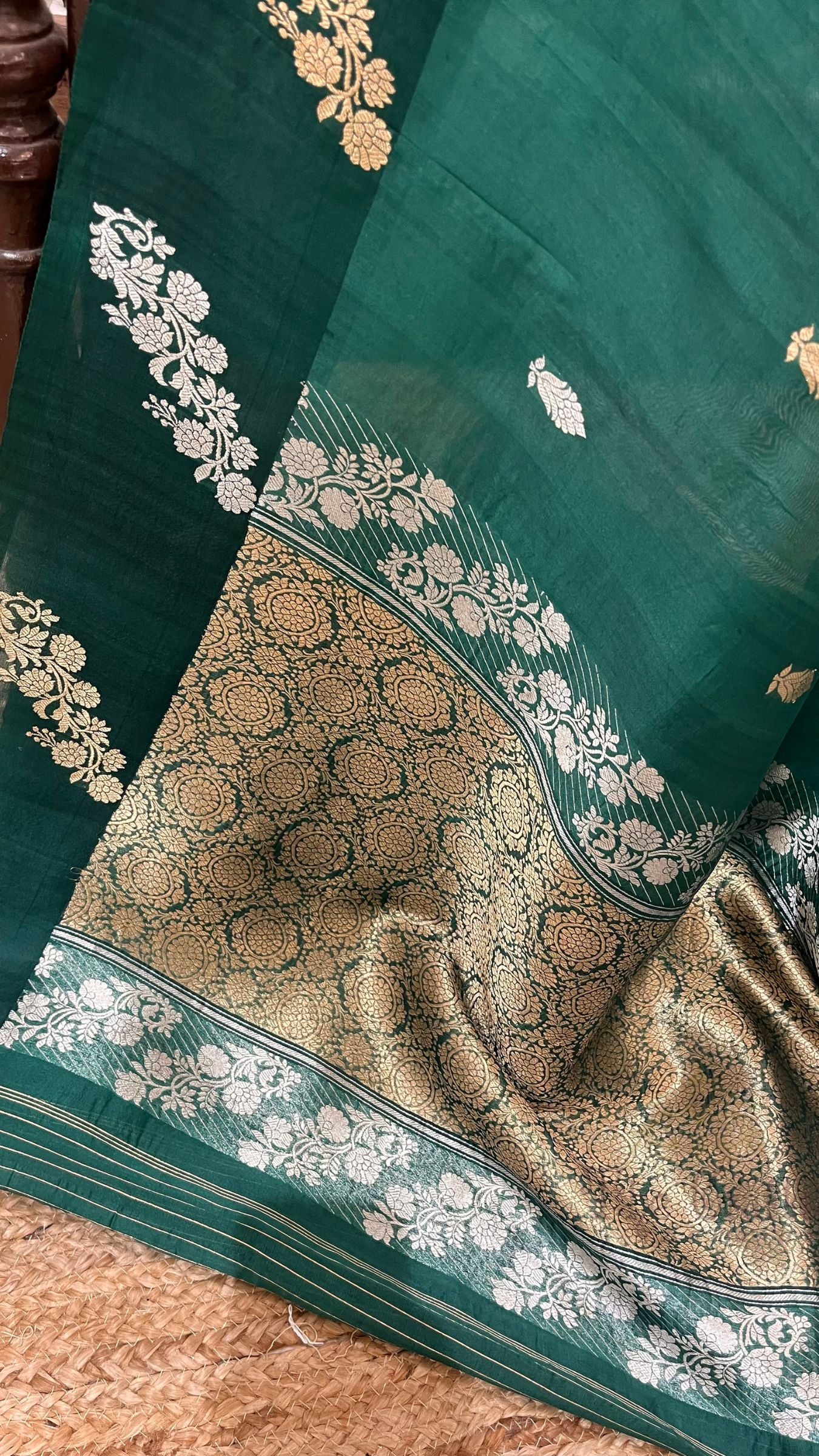 Pure Kora Silk Handloom Banarasi Saree