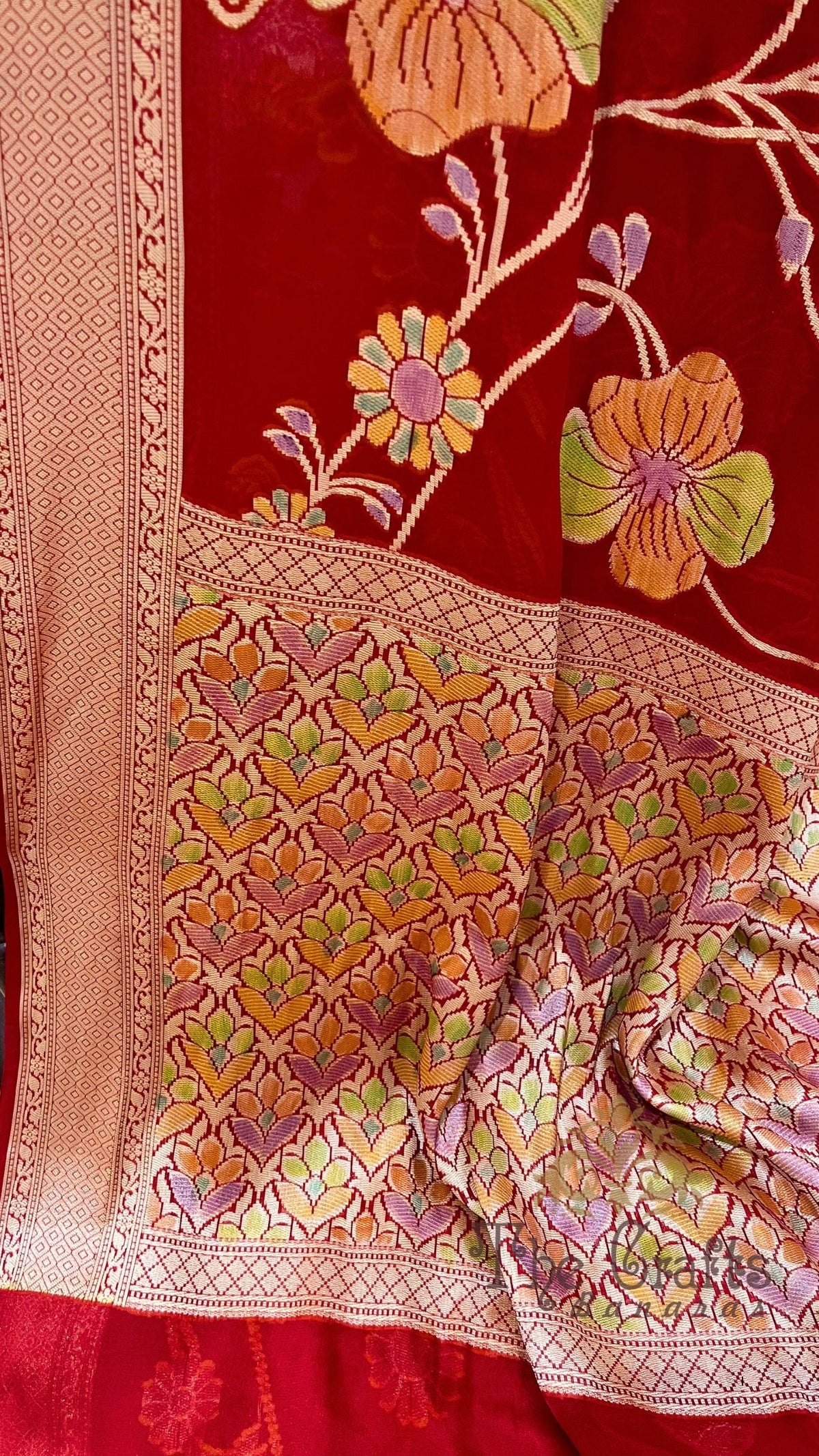 Pure Khaddi Chiffon Banarasi Saree